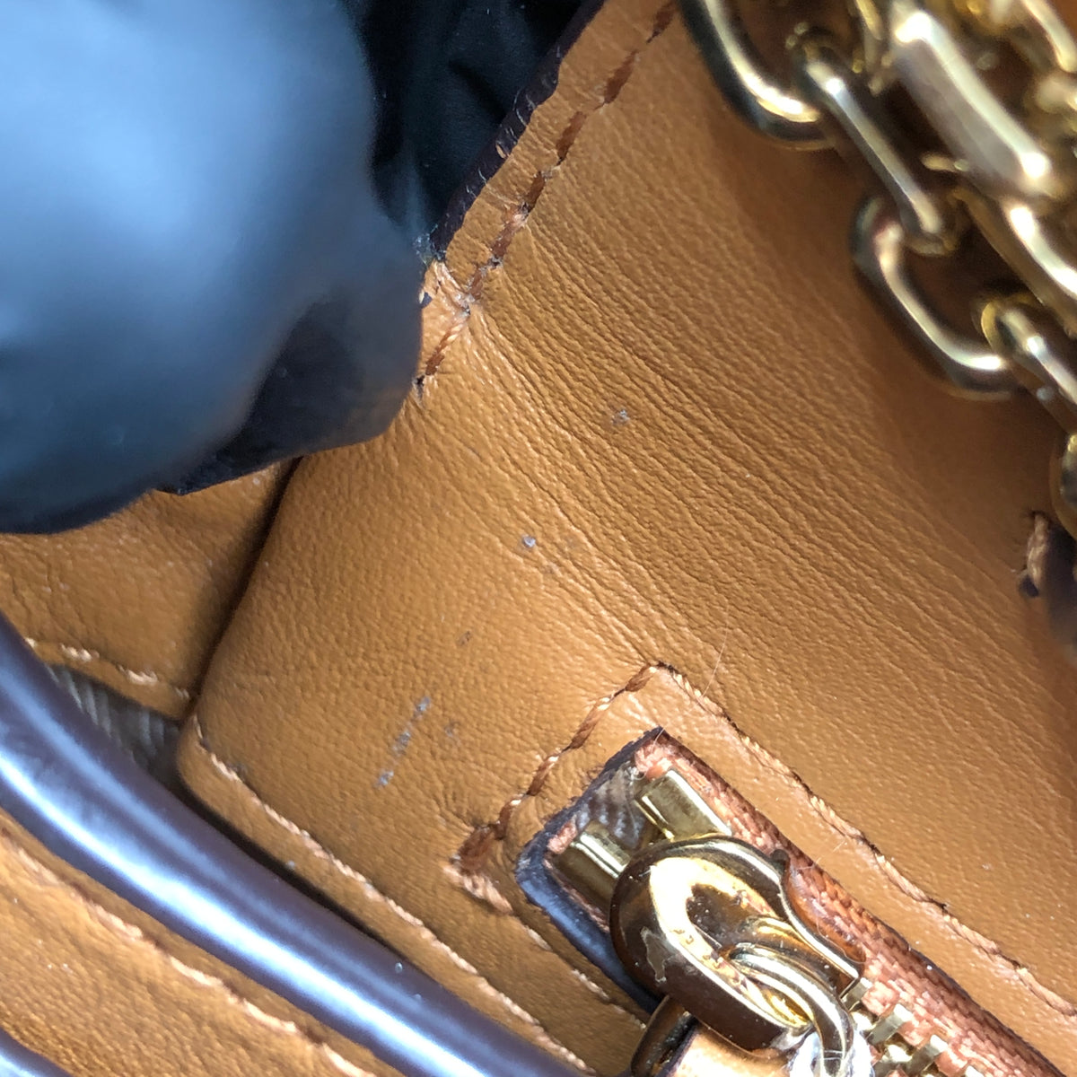 MCM Brown Visetos Chain Shoulder Bag