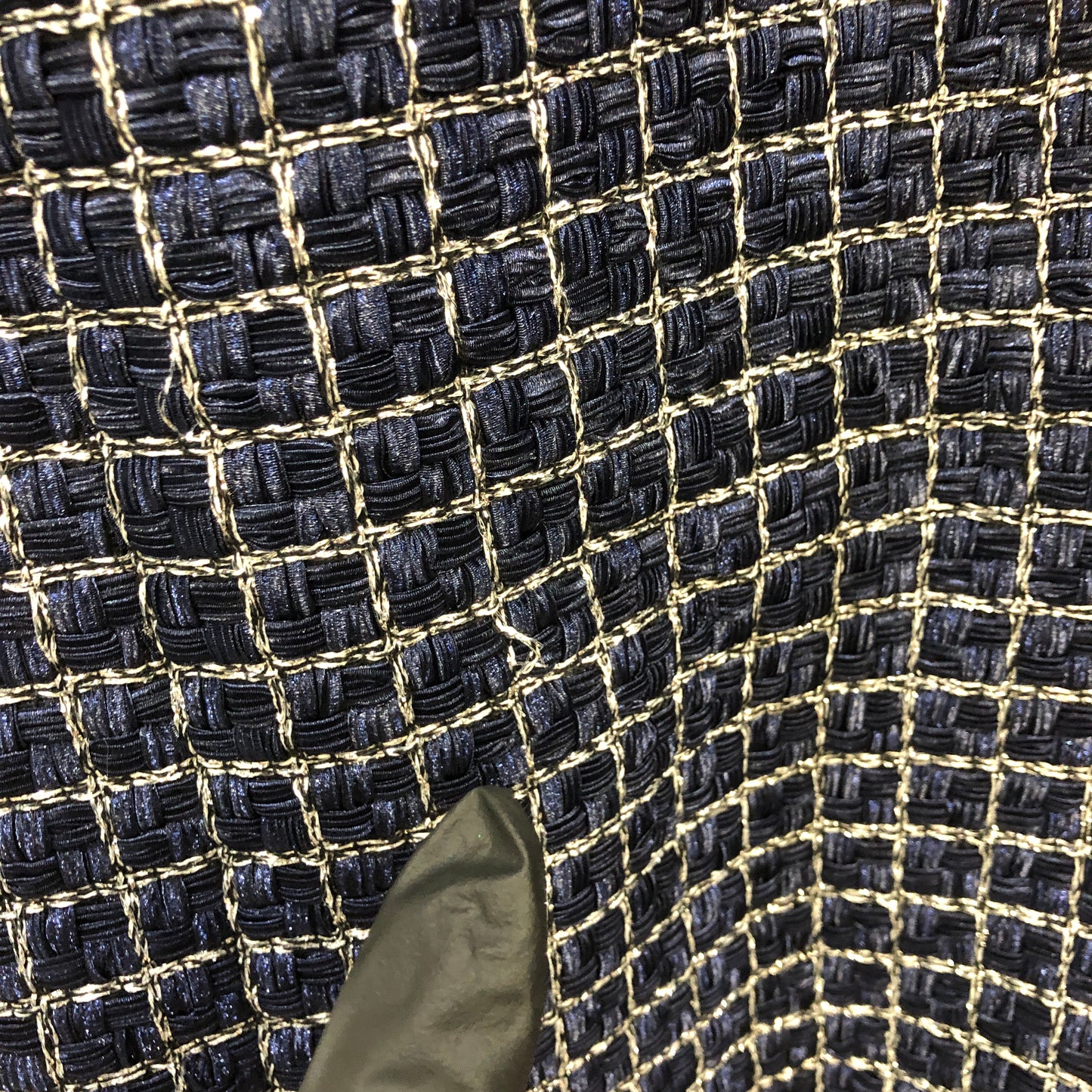 Chanel Tweed Coat Size 42 Navy Blue/White/Black/Grey/Silver