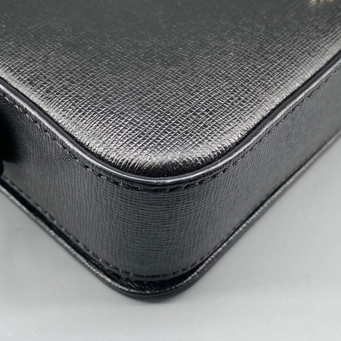 Off White Black Diagonal Stripe Leather Crossbody Bag
