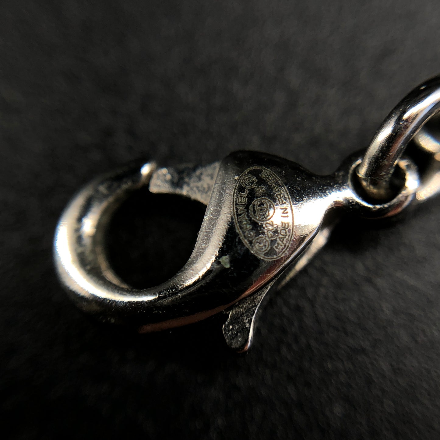 Chanel Silver-Tone Crystal CC Pendant Necklace