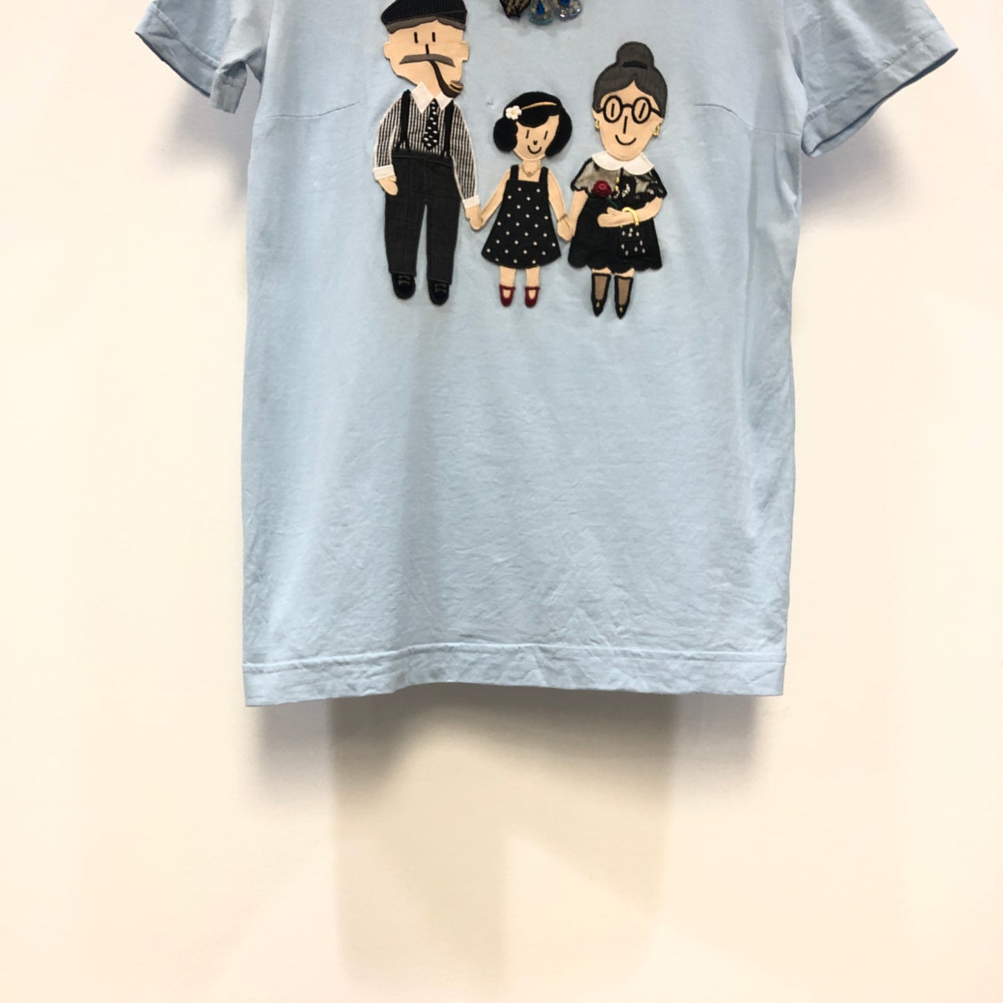 Dolce & Gabbana Mist Blue Character‑Print Short‑Sleeve T‑Shirt Size 36