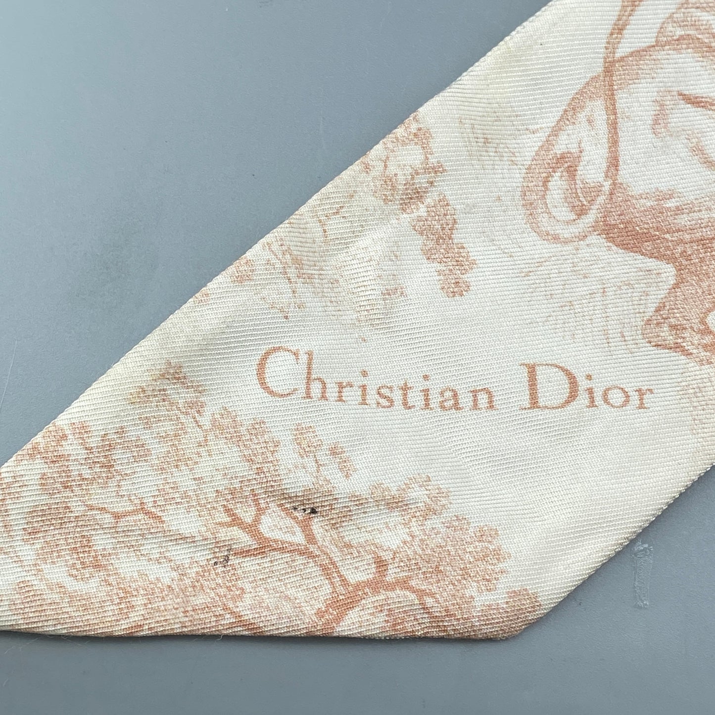 Christian Dior Twilly Silk Scarf Cream/Nude
