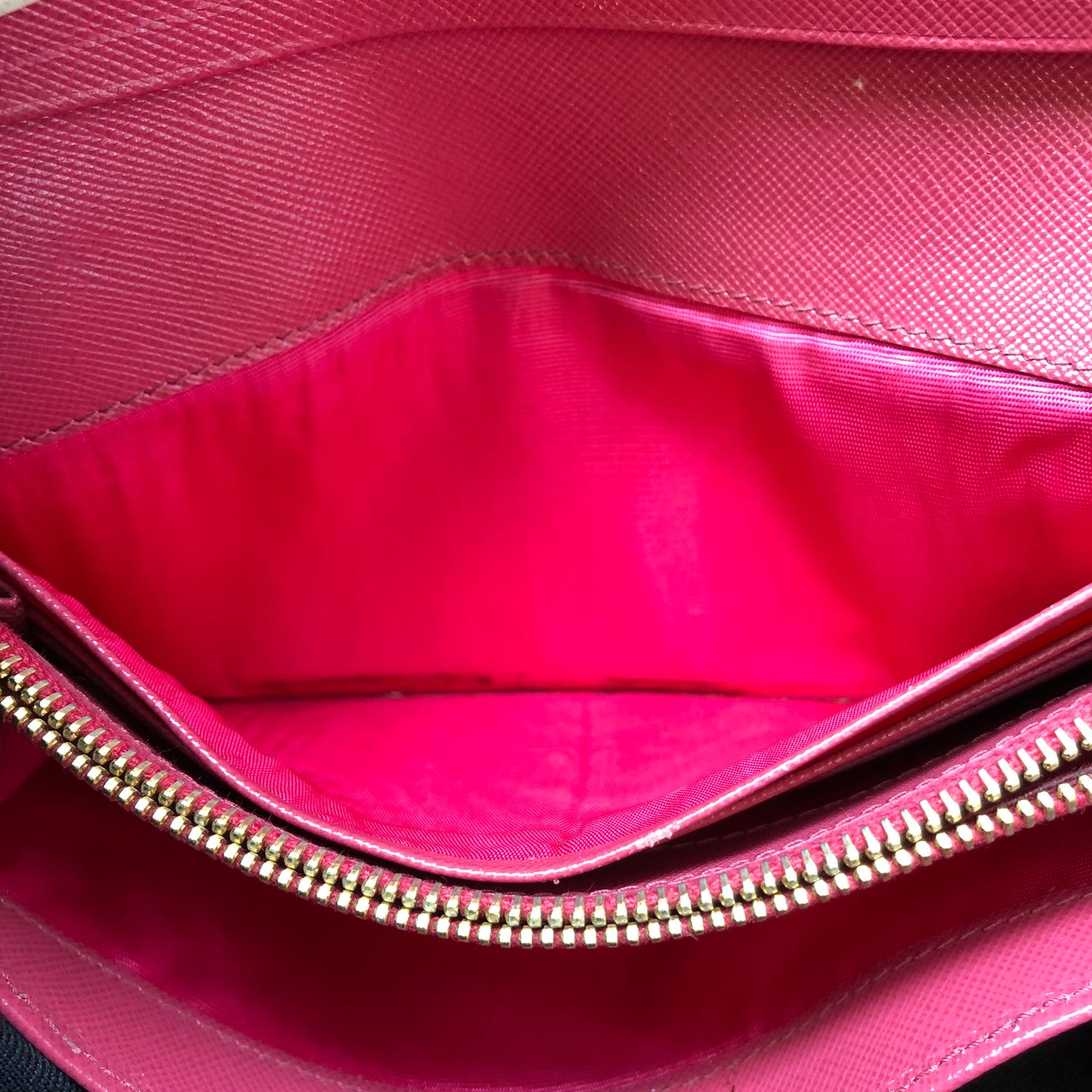 Prada Hot Pink Saffiano Leather Long Wallet
