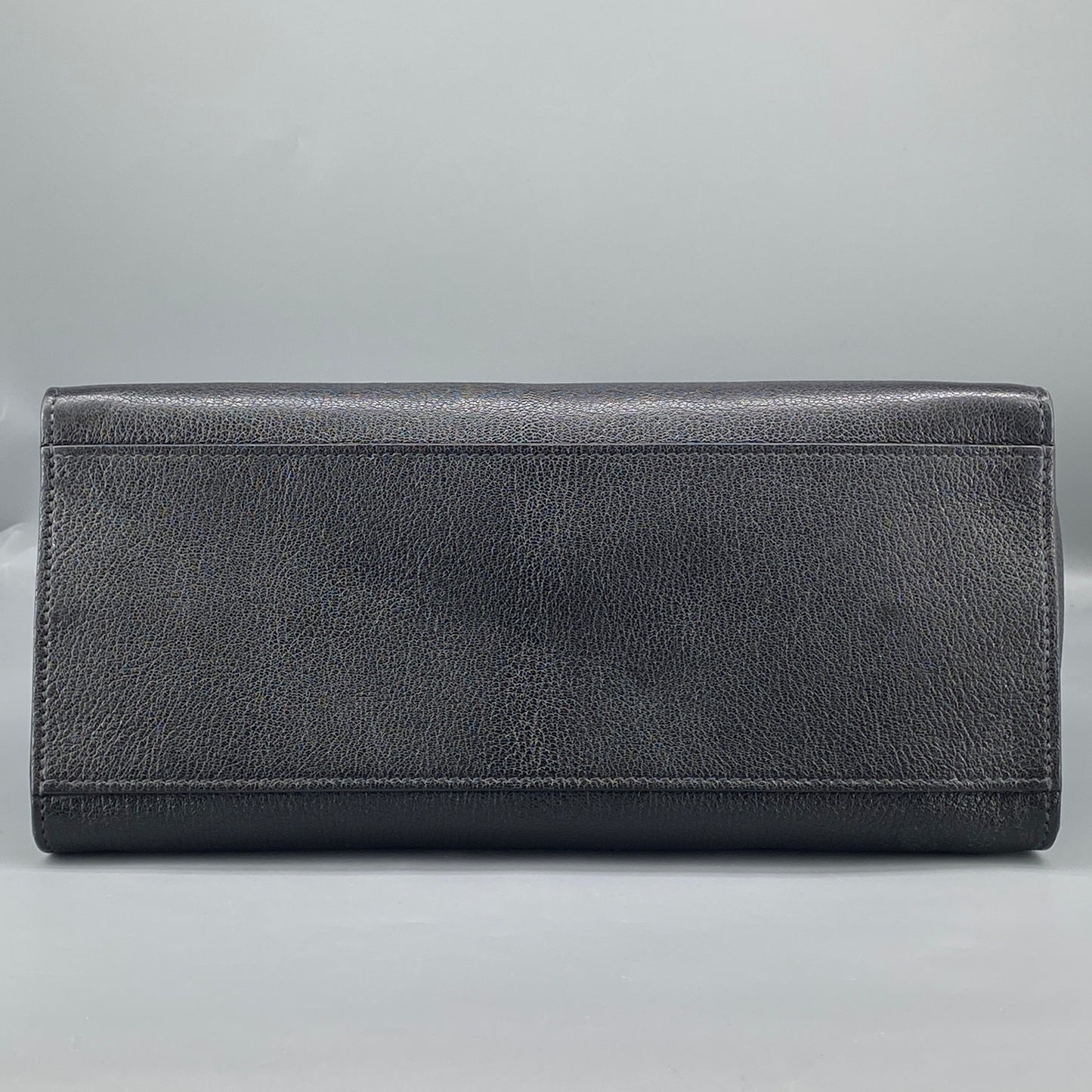 Miu Miu Black Grain Leather Crystal Ornament Top Handle Tote Bag