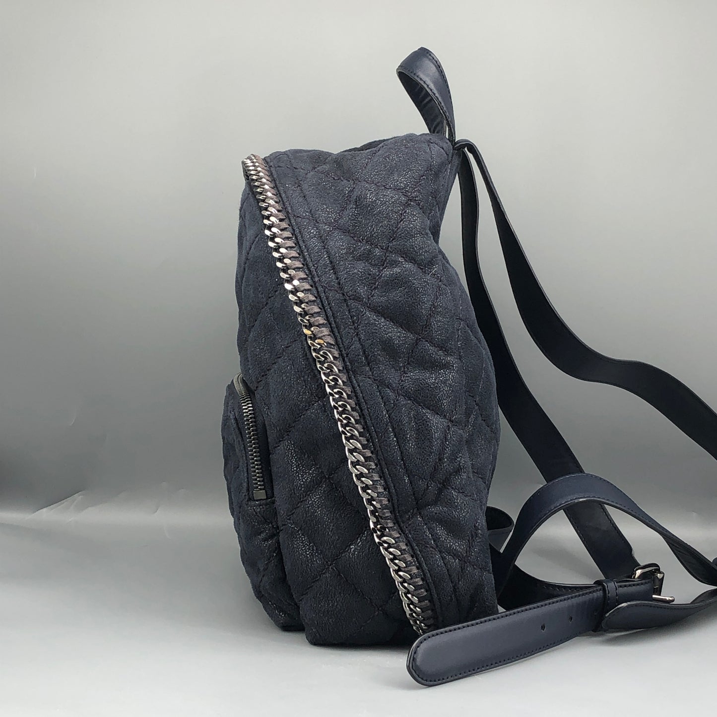 Stella McCartney Quilted Eco Nylon Mini Backpack Navy