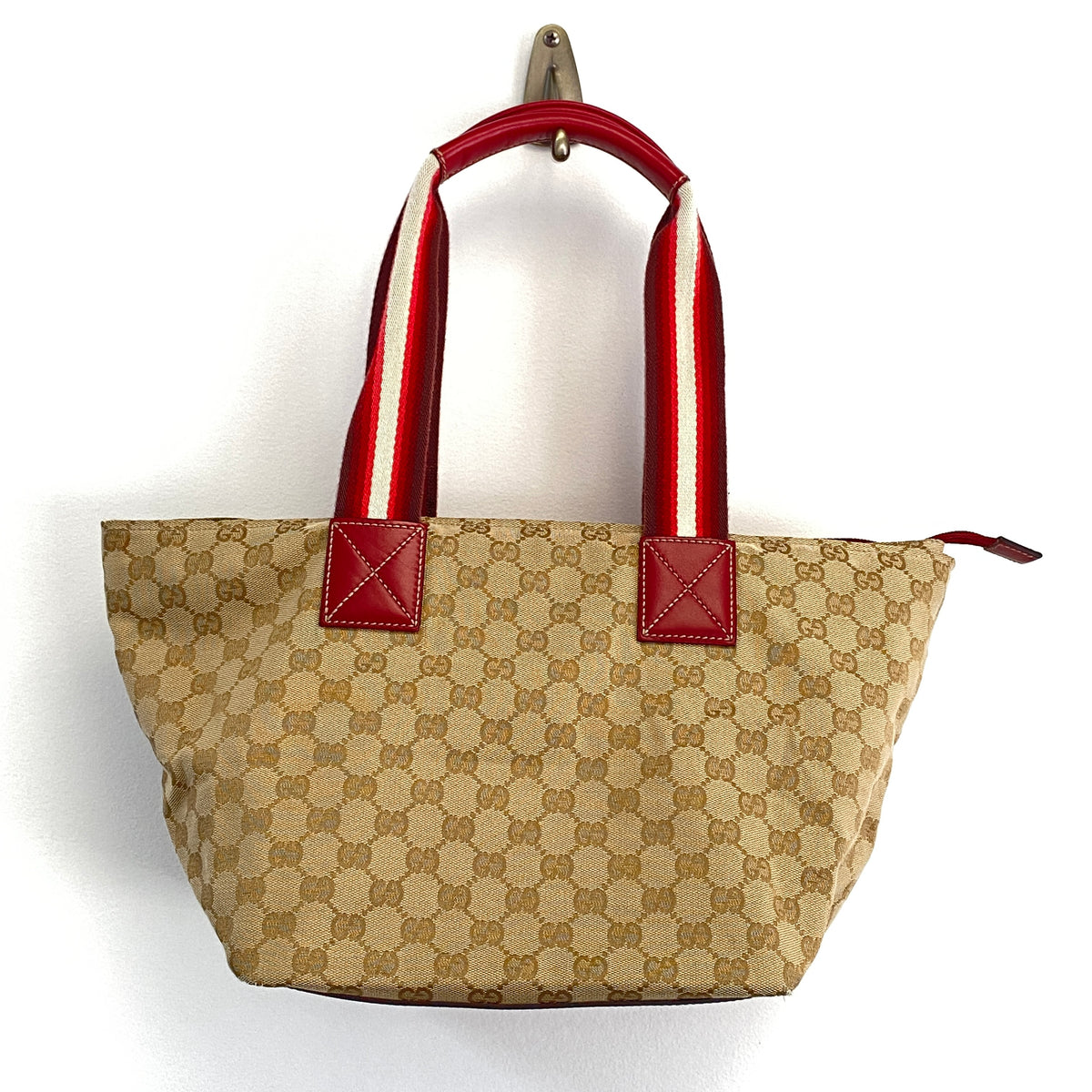 Gucci Beige GG Supreme Canvas  Sherry Line Tote Bag
