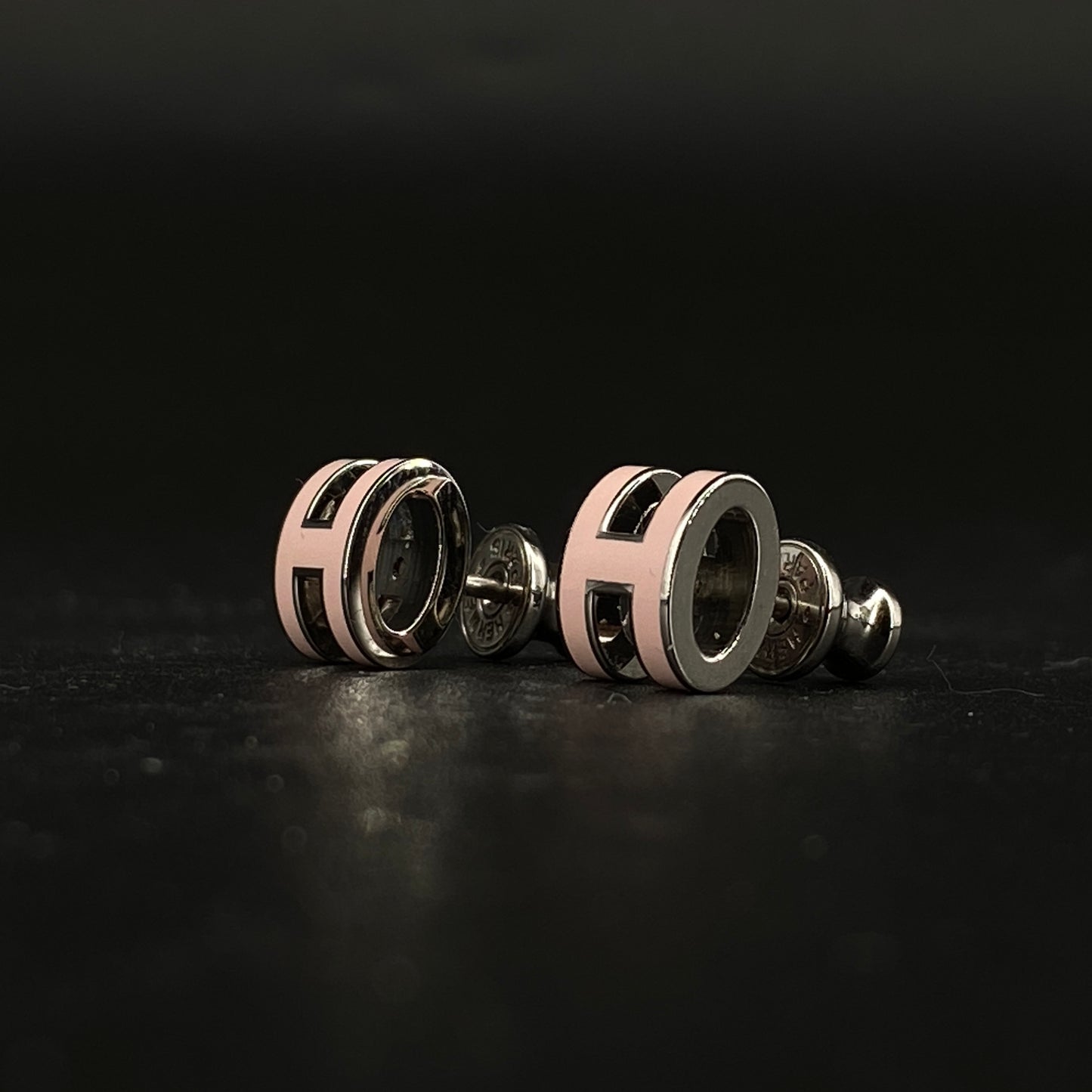Hermes Blush Pink Pop H Stud Earrings