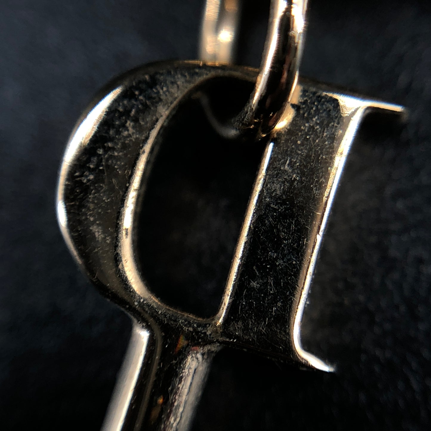 Christian Dior Gold Tone Asymmetric Heart & CD Logo Hoop Earrings