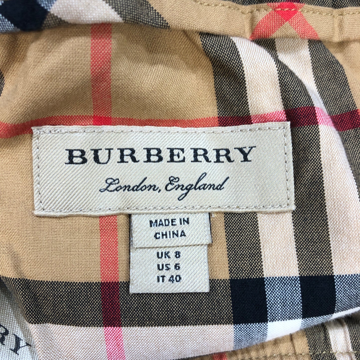 Burberry Classic Nova Check Straight Leg Trousers Size US6