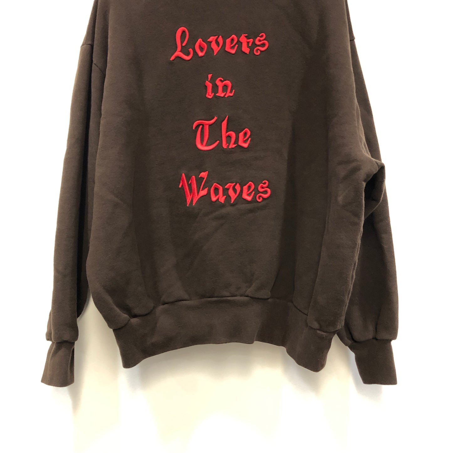 Acne Studios Brown Cotton Lovers In The Waves Print Crew Neck Sweatshirt Size L