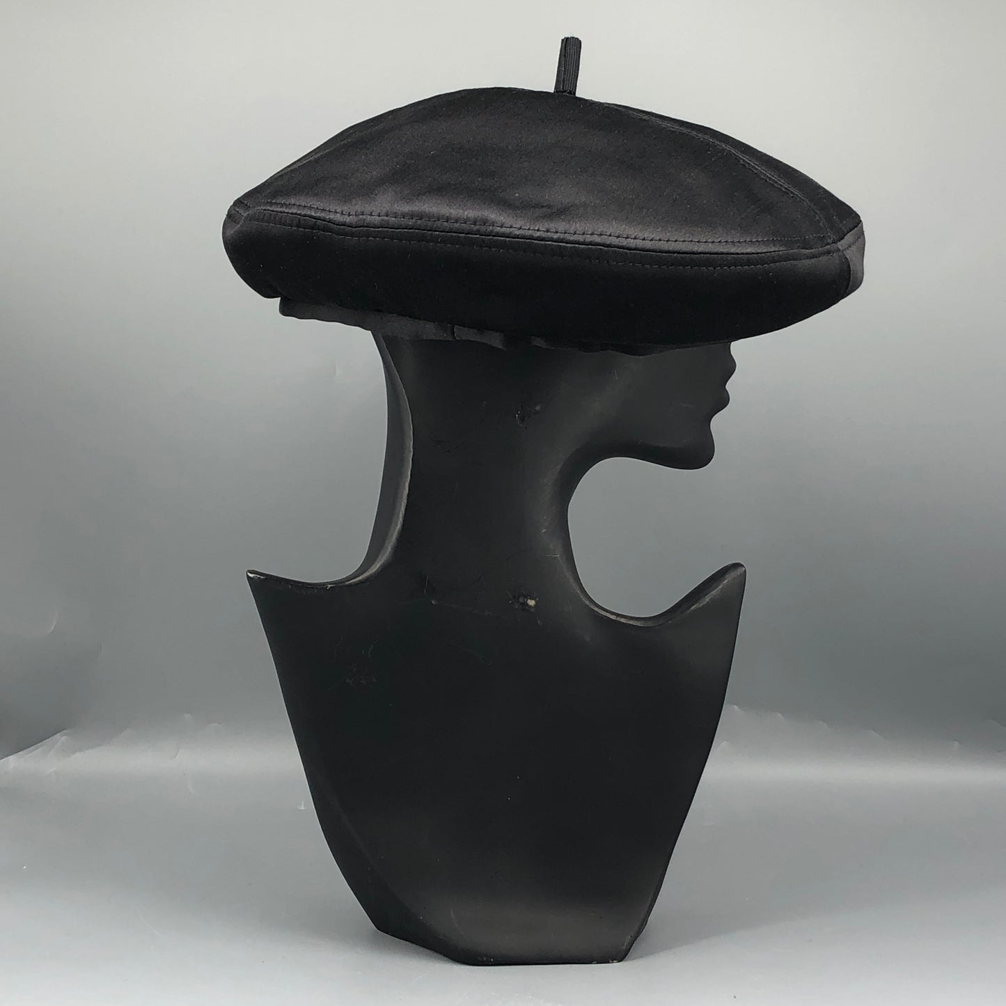 Chanel Satin Beret Black