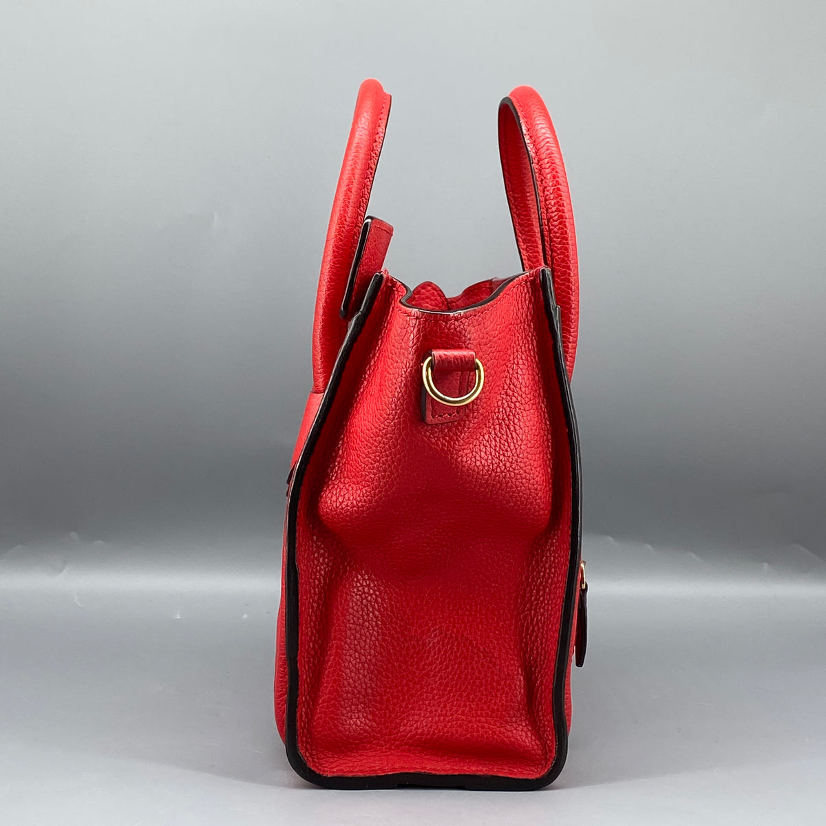 Celine Nano Luggage Red Leather Tote Bag