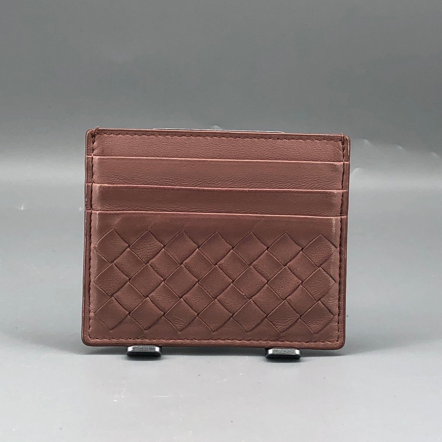 Bottega Veneta Intrecciato Dusty Pink Leather Card Case