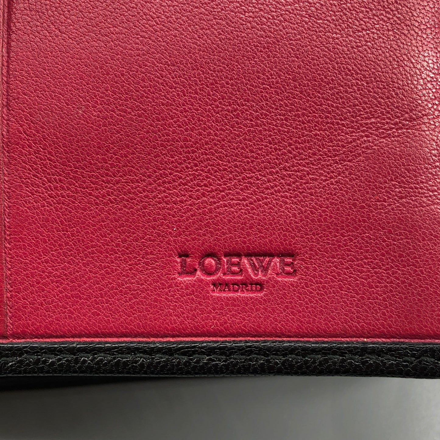 Loewe Classic Logo Black Grained Leather Long Wallet