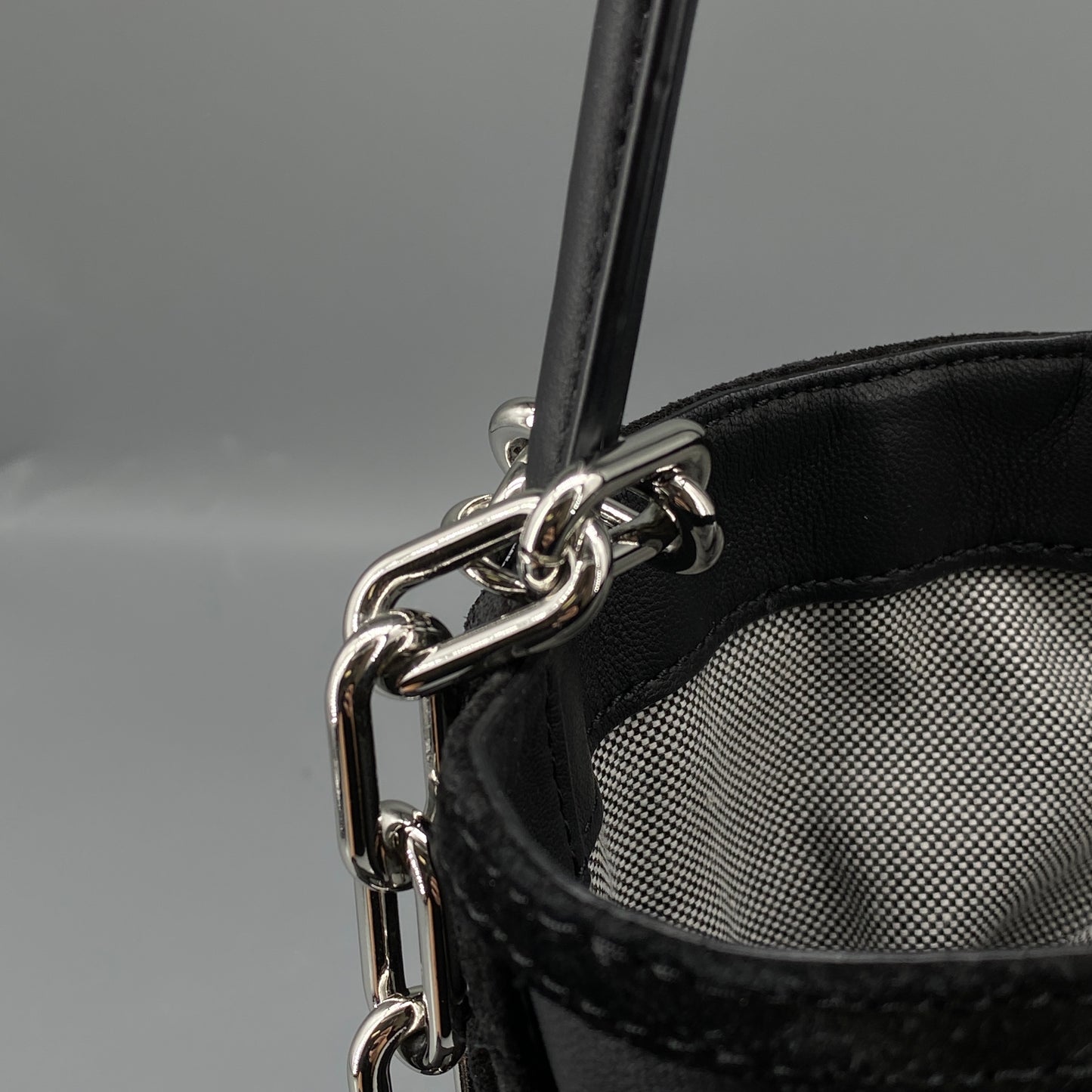 Alexander Wang Black Grid Mini Bucket Bag