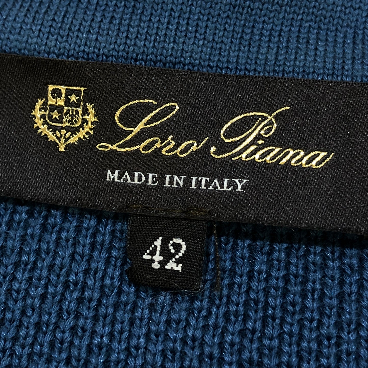 Loro Piana Blue Zip Knit Cardigan Size 42