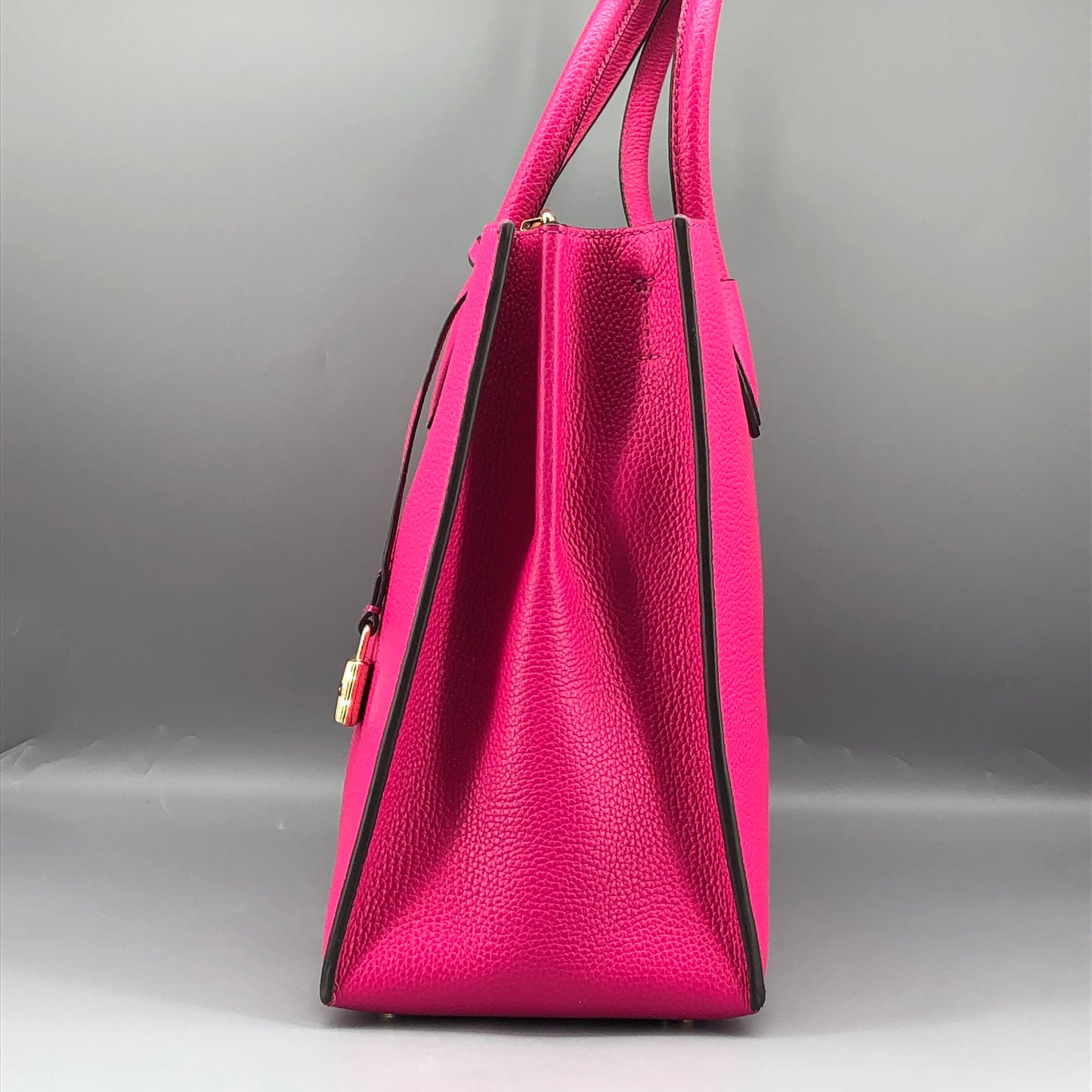Michael Kors Pebbled Leather Tote Shoulder Hand Bag Hot Pink