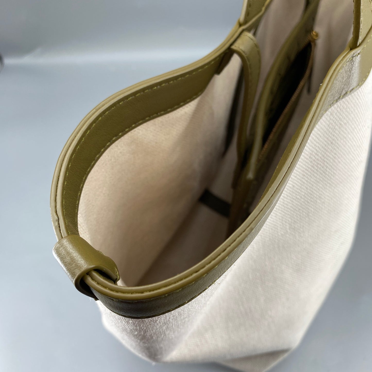 Bottega Veneta Olive Canvas Intrecciato Leather Tote Bag