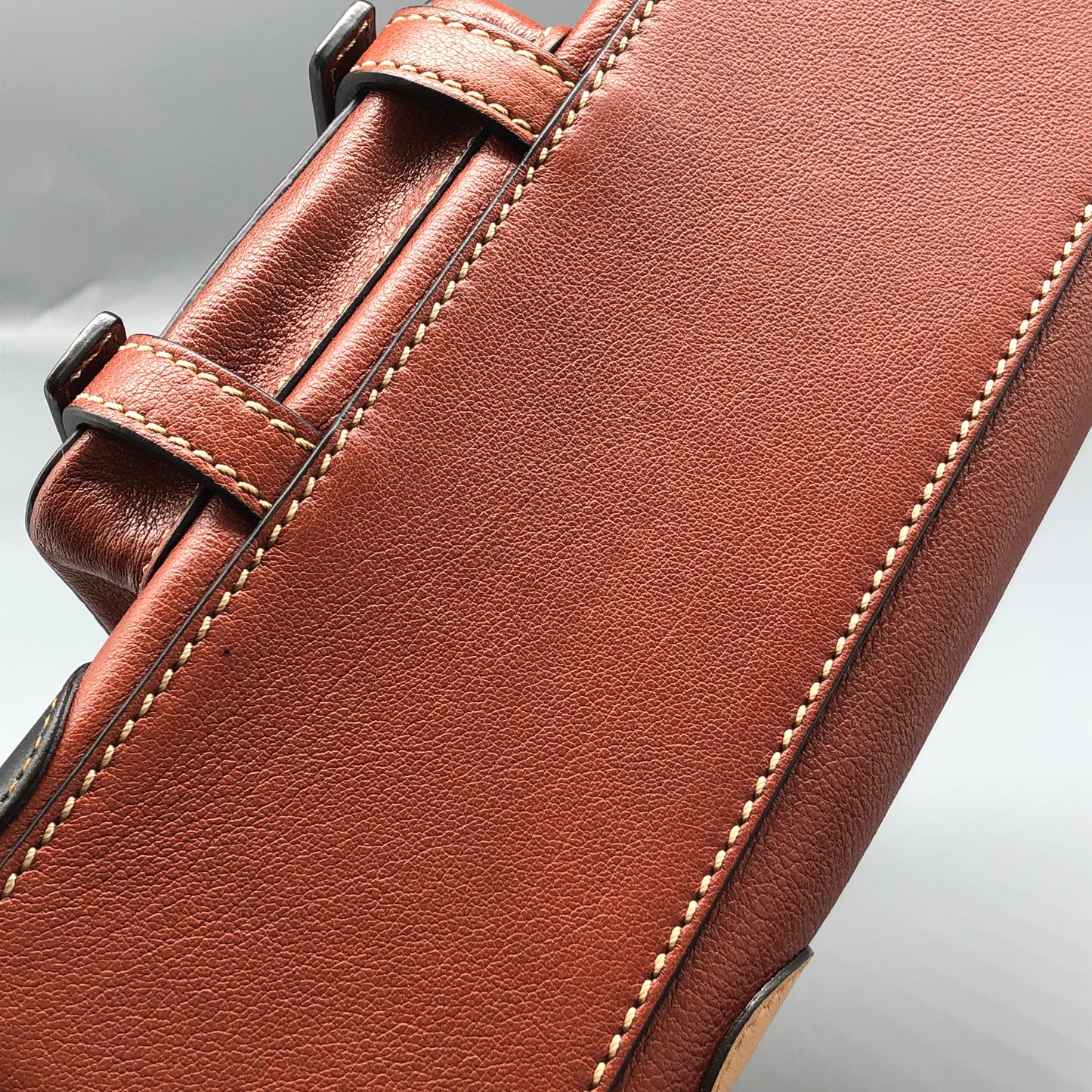 Chloe Orange Brown Leather Satchel Bag