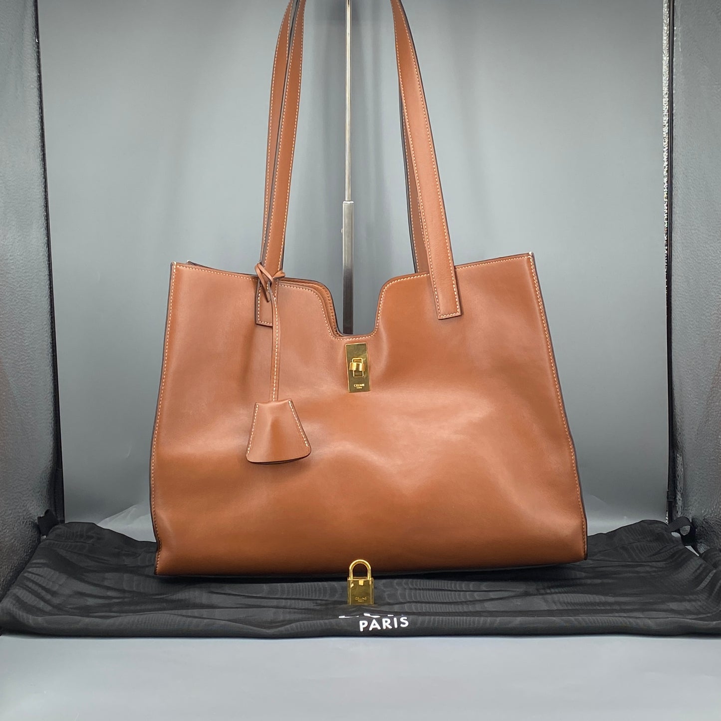 Celine Caramel Cabas Phantom Calfskin Leather Tote Bag