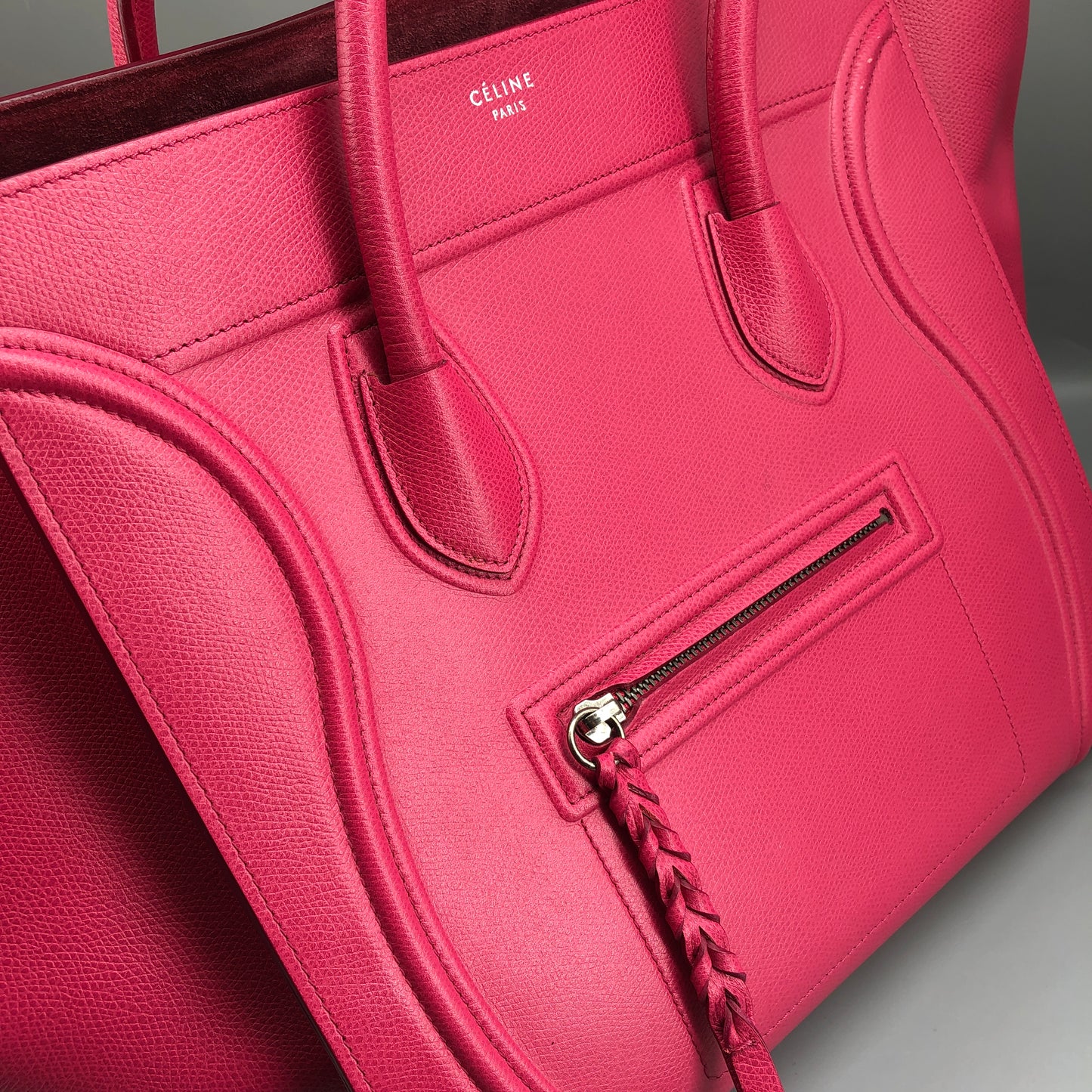 Celine Pink Calf Leather Phantom Luggage Tote Bag