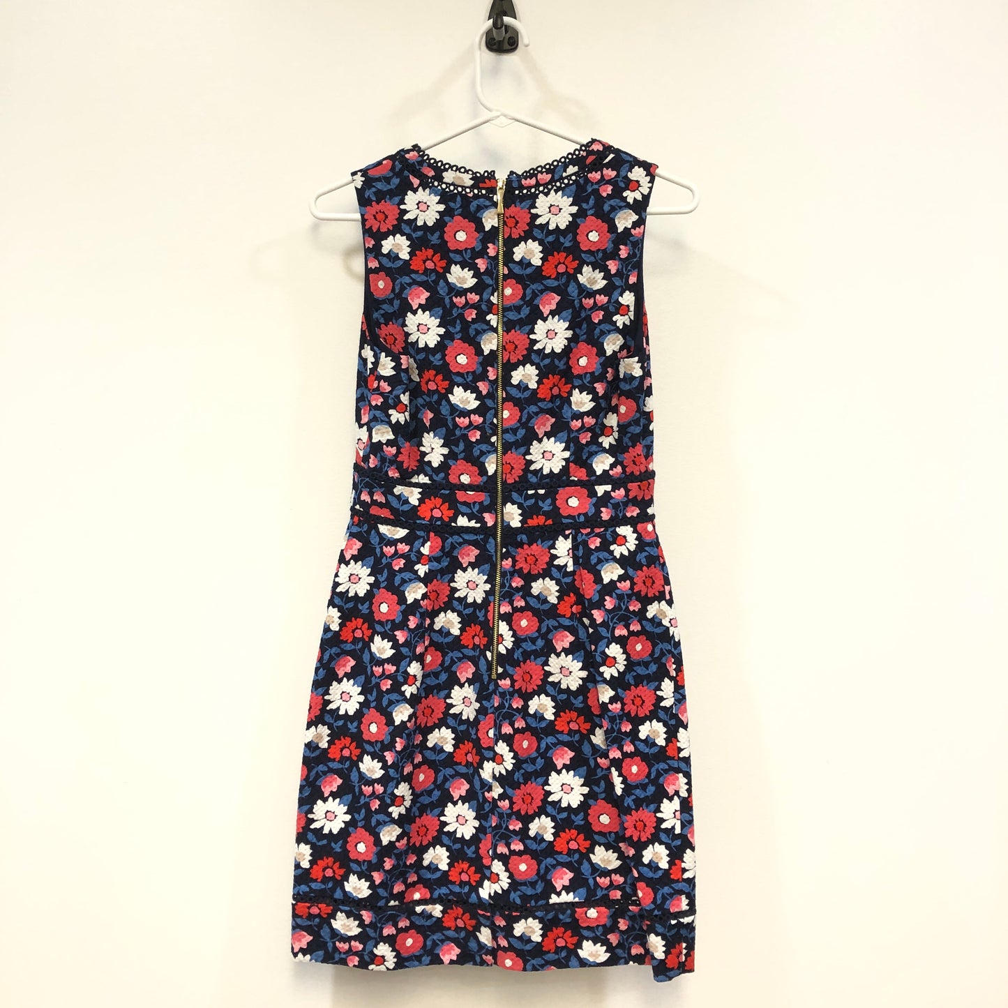 Kate Spade Floral Print Sleeveless Mini Shift Dress Size 0 Red/White/Blue