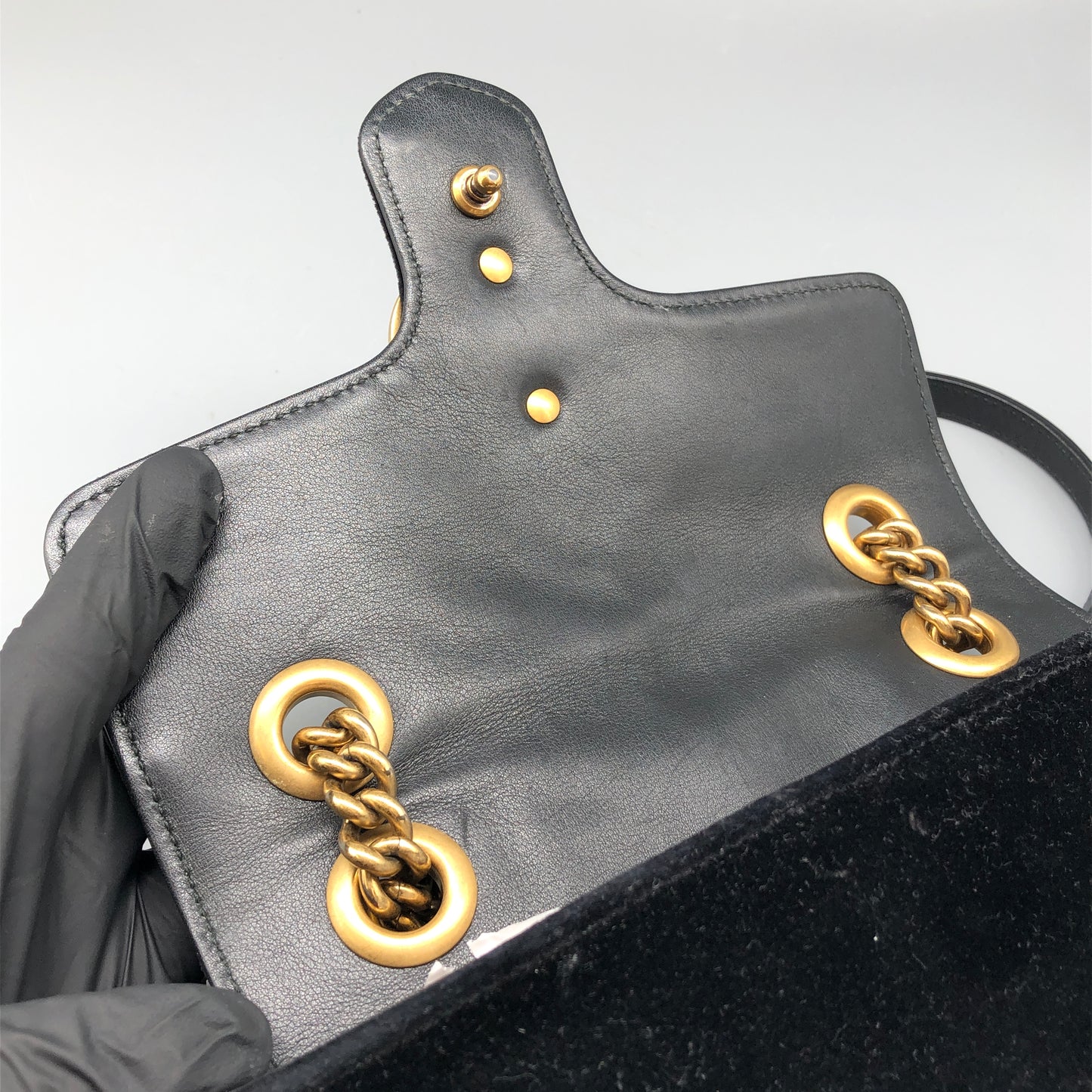 Gucci GG Marmont Velvet Shoulder Bag Black