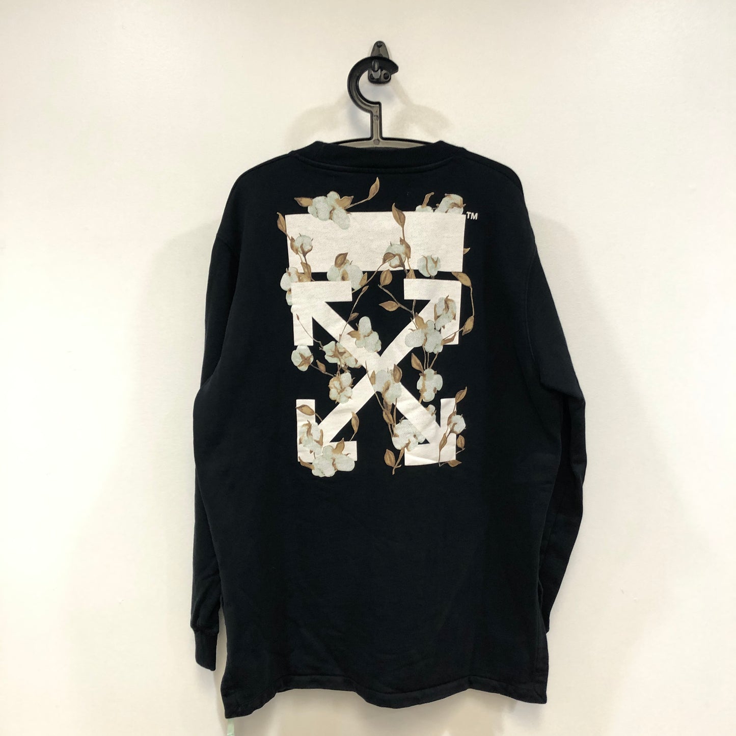Off-White Black Floral Arrow Print Long Sleeve Top Size M