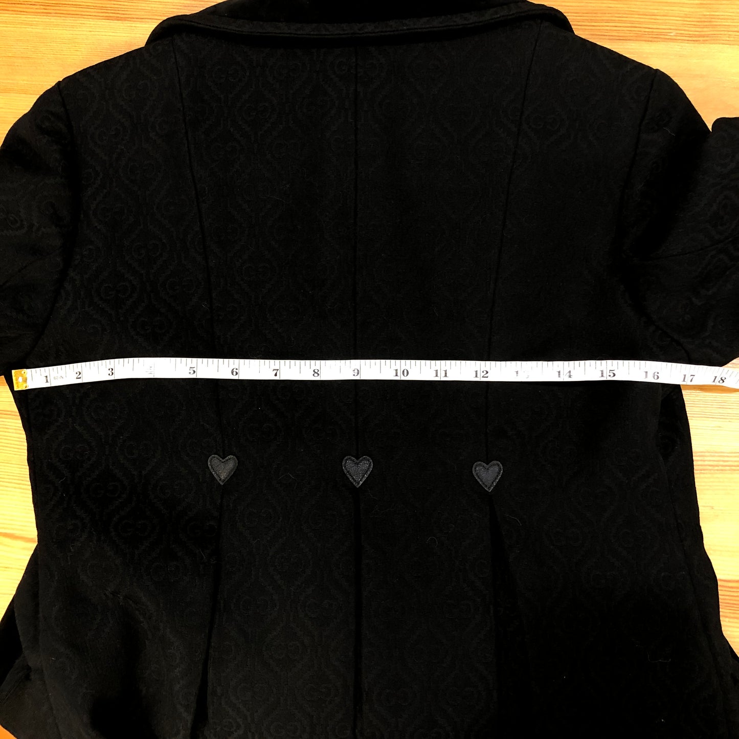 Gucci Black Wool Double Breasted Long Coat Size 42