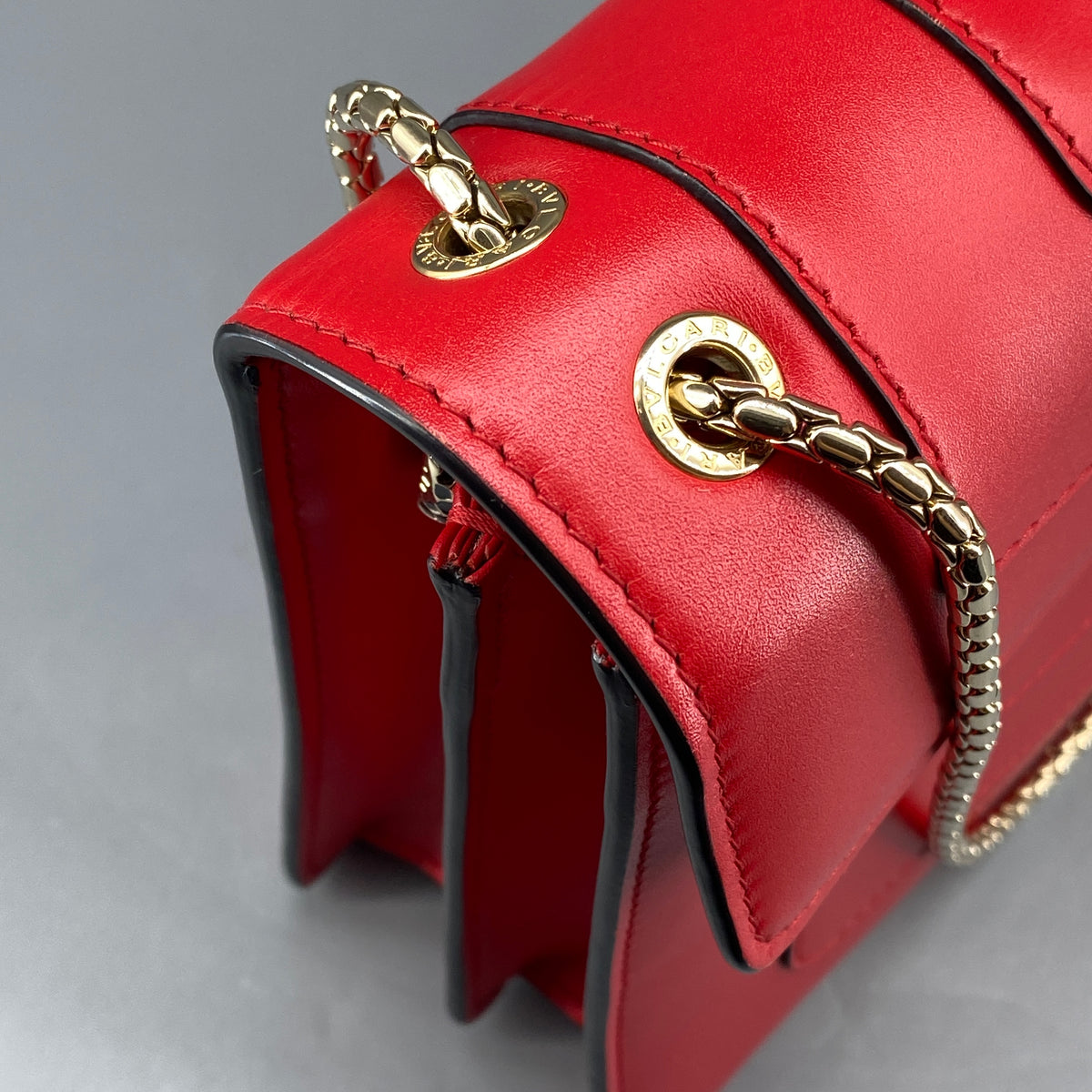 Bvlgari Serpenti Forever Shoulder Bag Red Leather