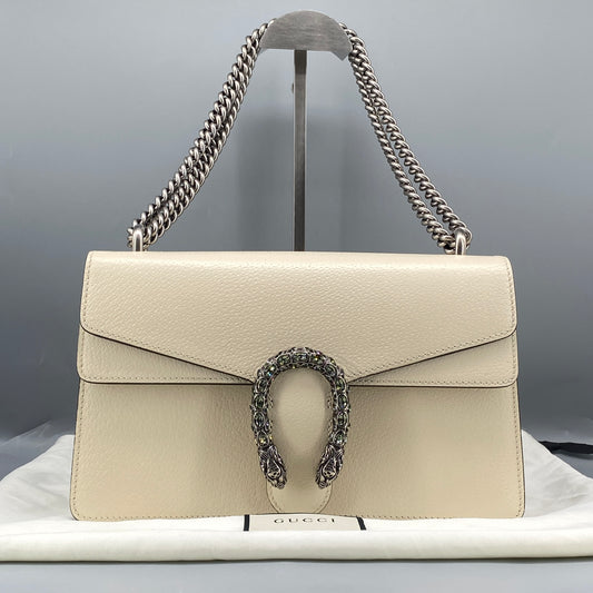 Gucci Medium Dionysus Shoulder Bag Cream Leather