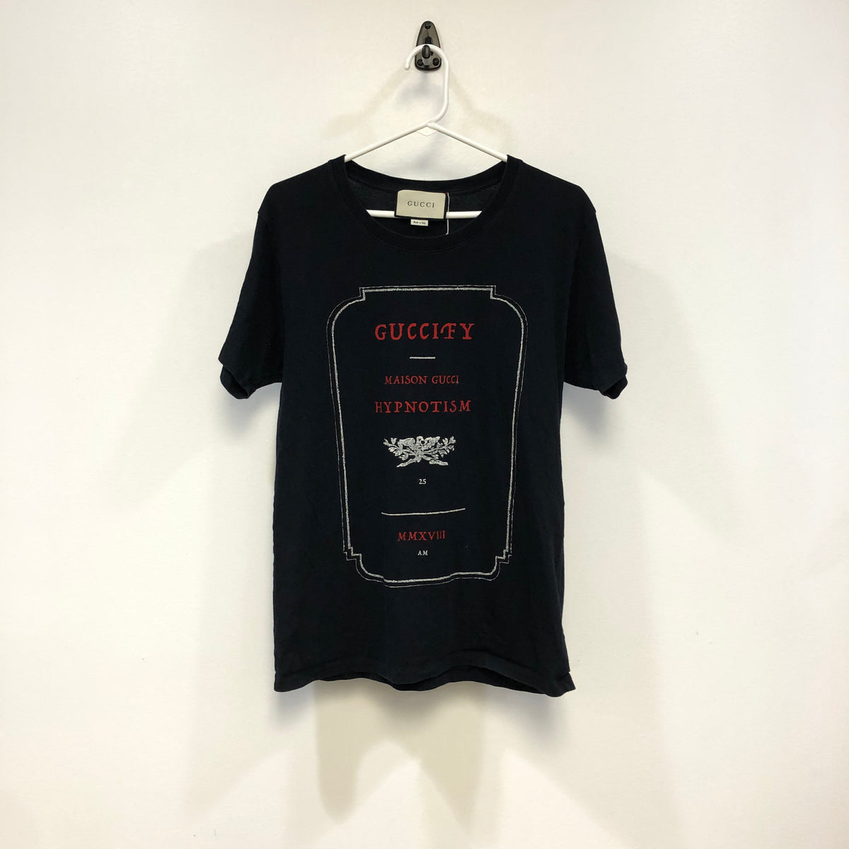 Gucci Black Logo Print Short Sleeve T-Shirt Size M