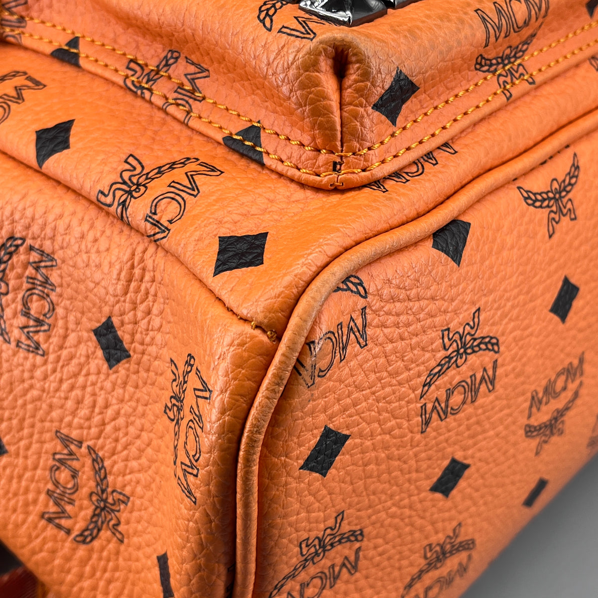 MCM Orange Visetos Backpack
