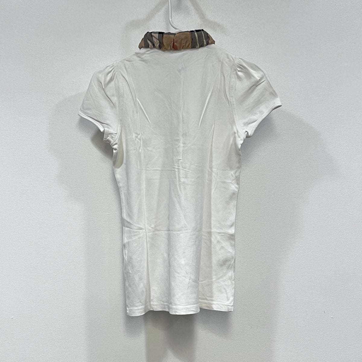 Burberry White Women Short Sleeve Blouse Size S