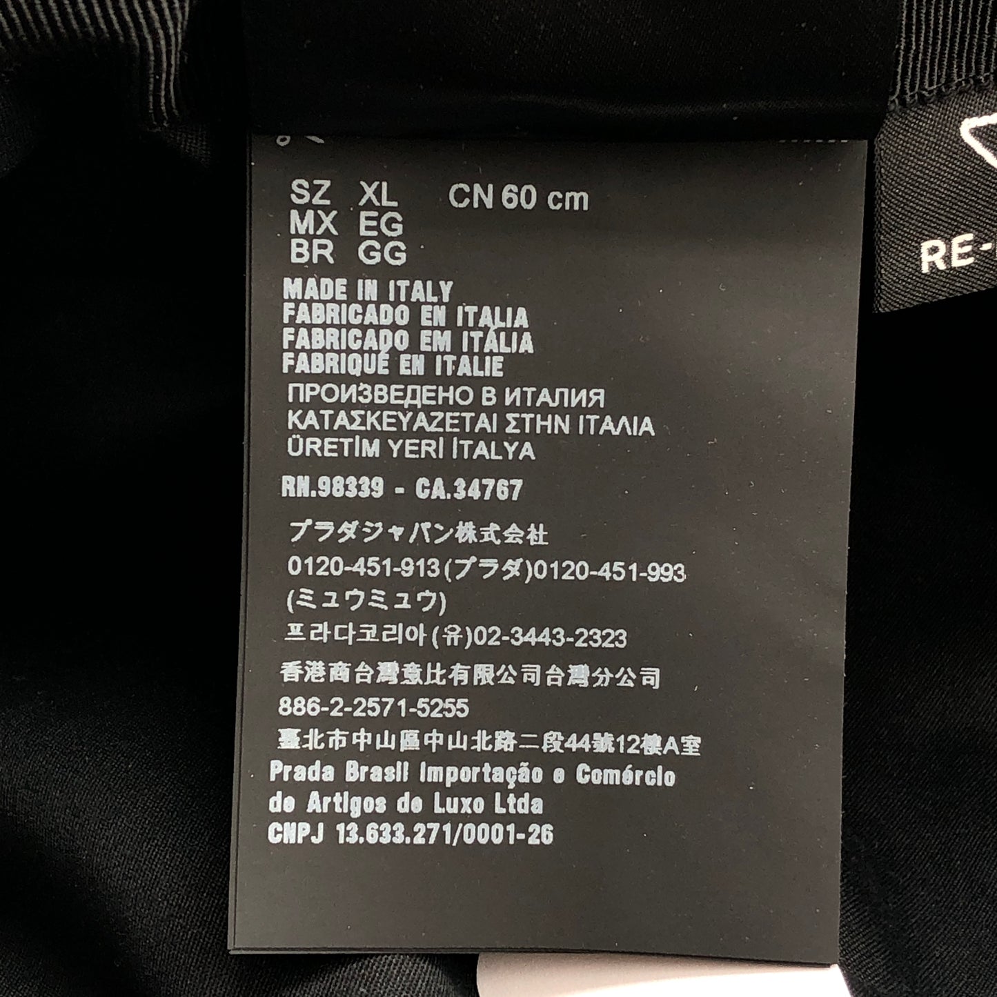 Prada Black Re-Nylon Triangle Logo Bucket Size XL