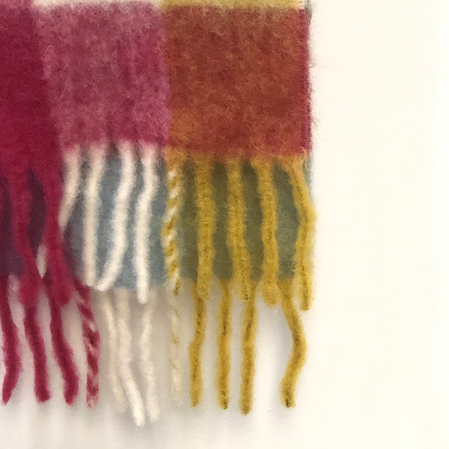Acne Studios Multi‑Color Check Fringe Scarf 218*28cm