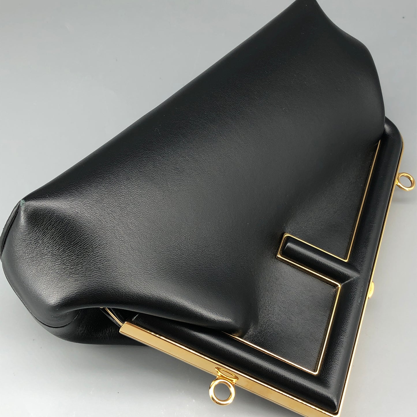 Fendi First Smooth Calfskin Clutch Crossbody Bag  Black
