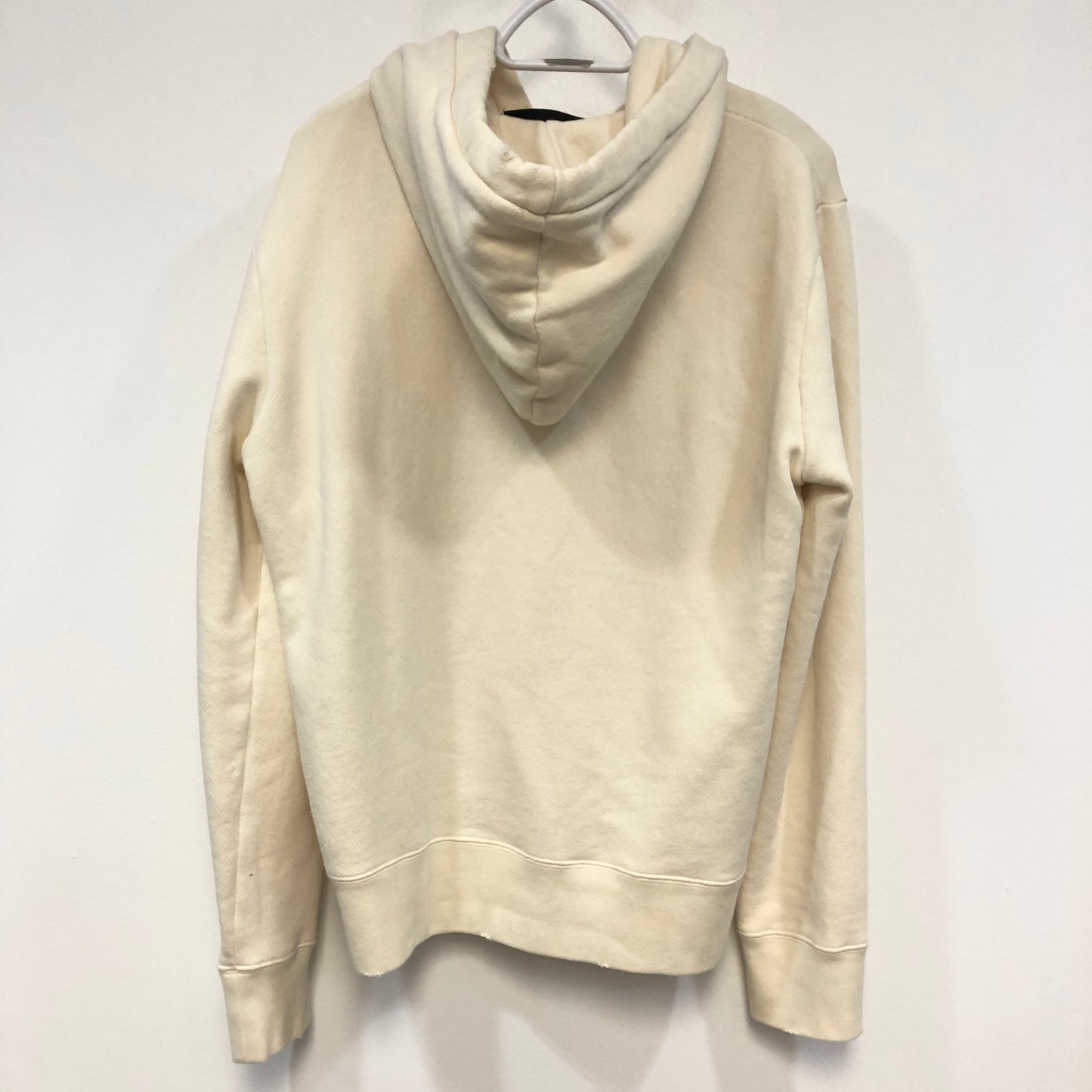 Gucci Interlocking G Logo Distressed Hoodie Size M Cream