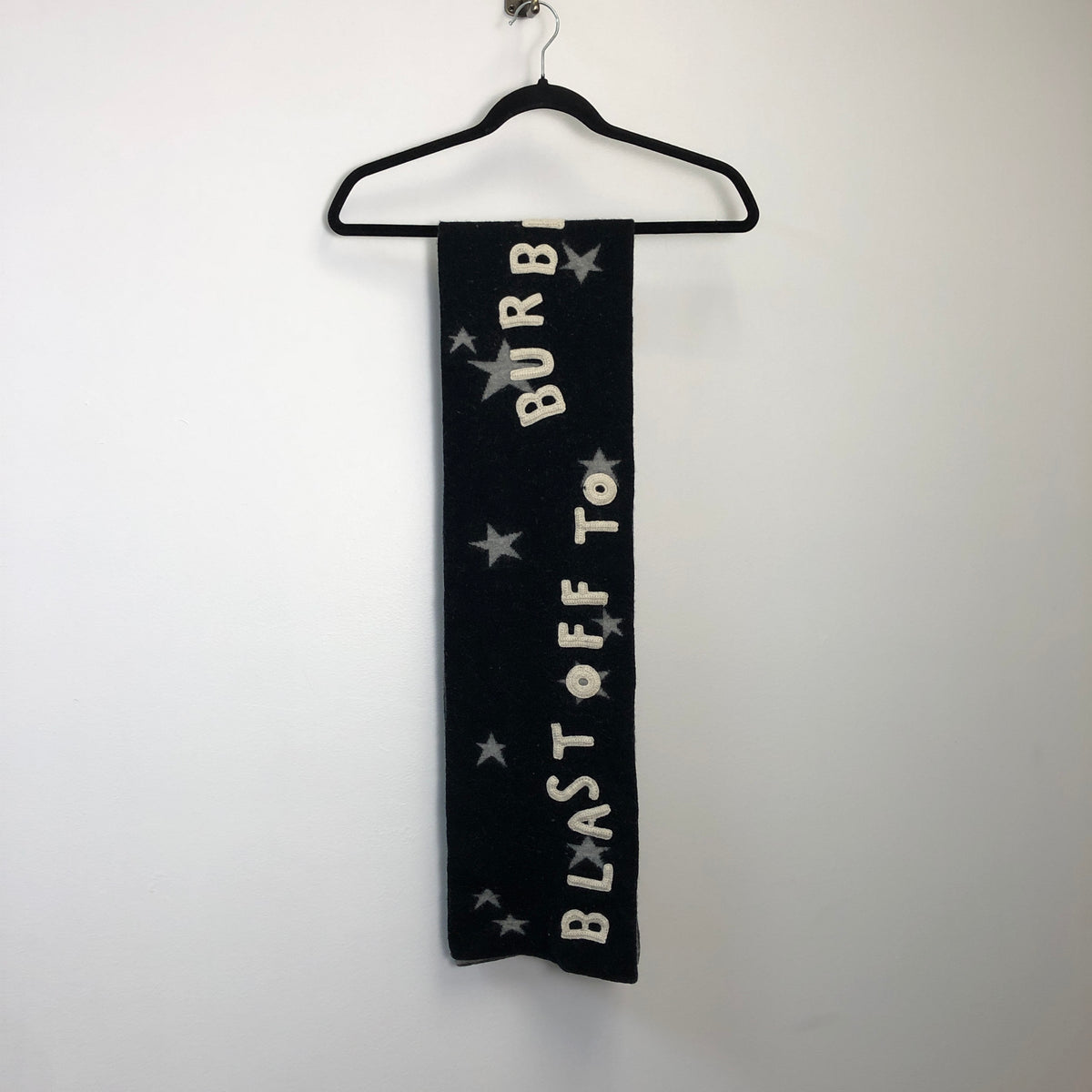 Burberry Black Children Star Print Wool Scarf 156*21cm