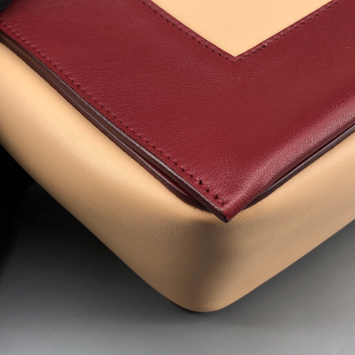 Celine Beige & Wine Color  Medium Frame Shoulder Bag