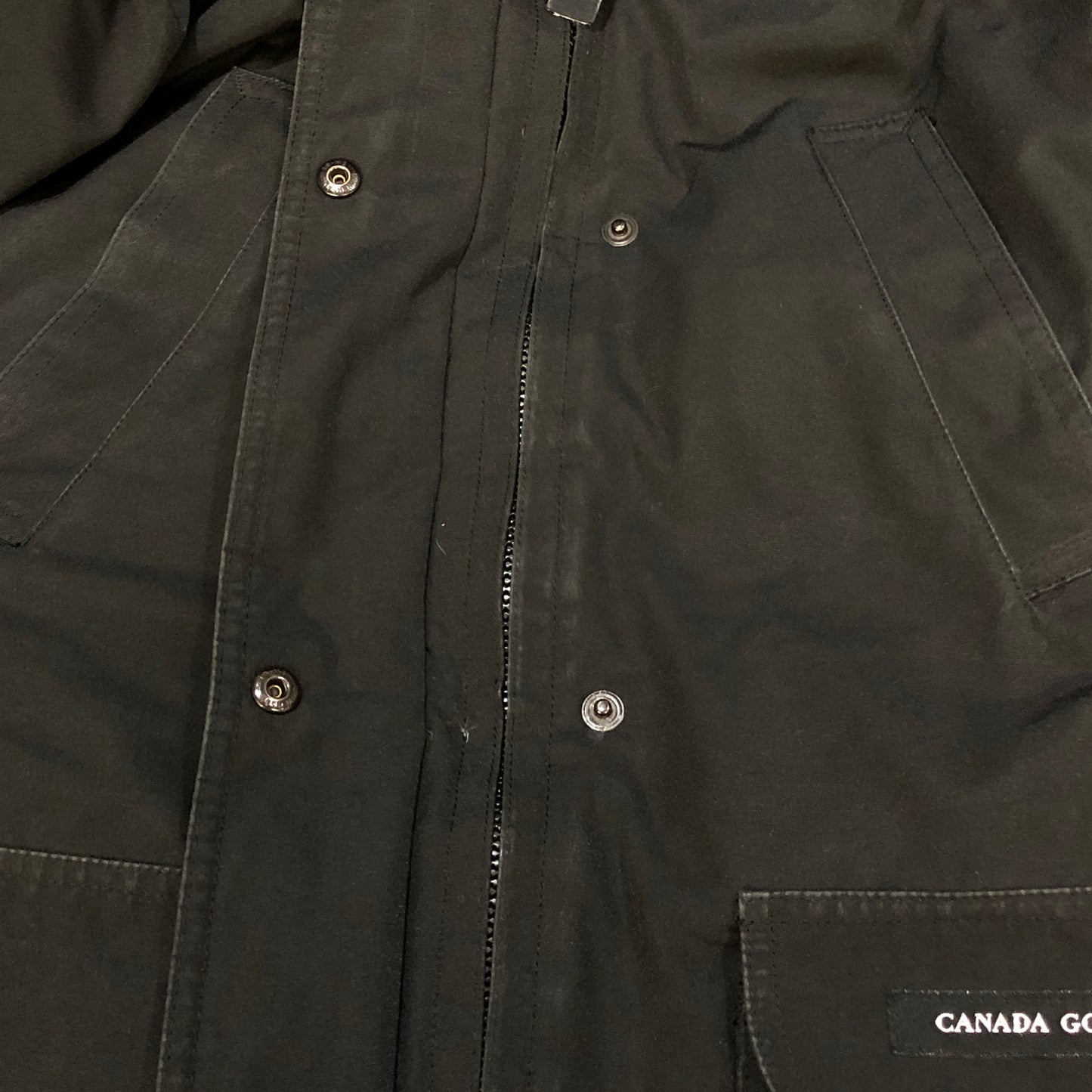 Canada Goose Black Mid-Length Fur Hood Parka Size S