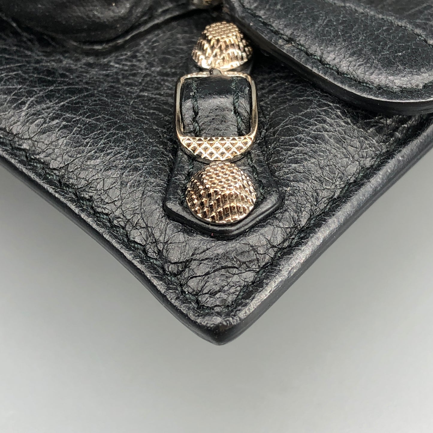 Balenciaga Classic City Zip Card Holder Black Leather