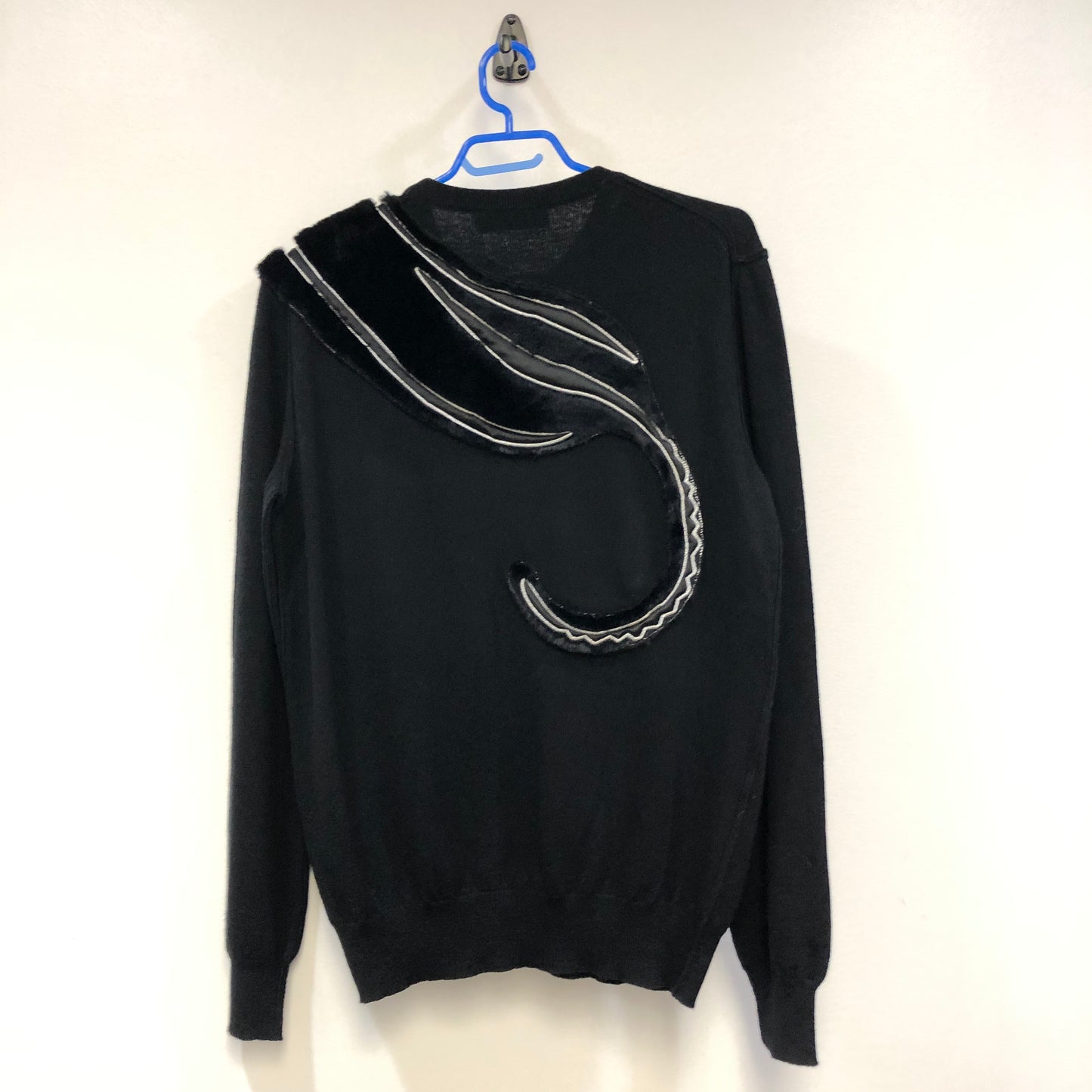 Dolce & Gabbana Black Fine Knit Crew Neck Sweater Size 44