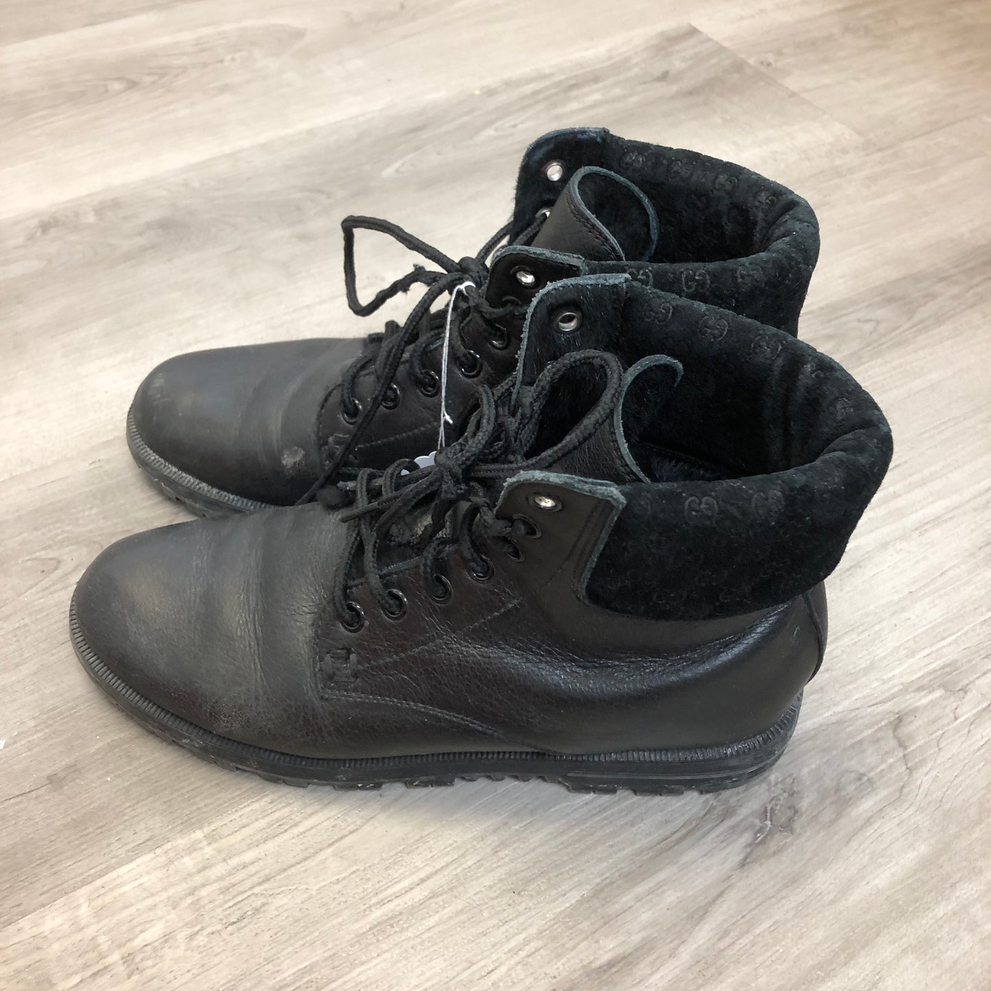 Gucci Women's Black Leather Combat Boots Size 35.5