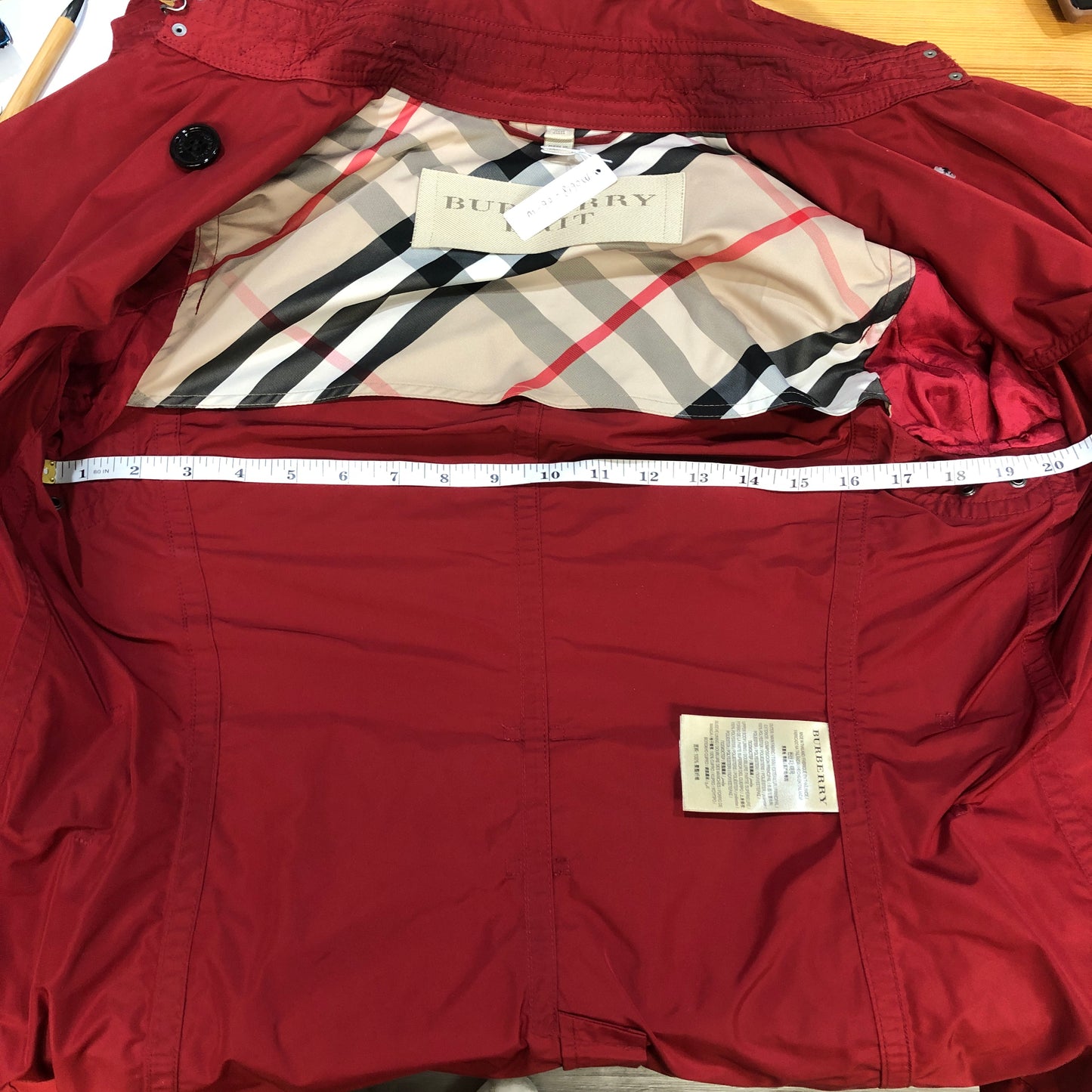 Burberry Brit Red Short Trench Coat Size US 6
