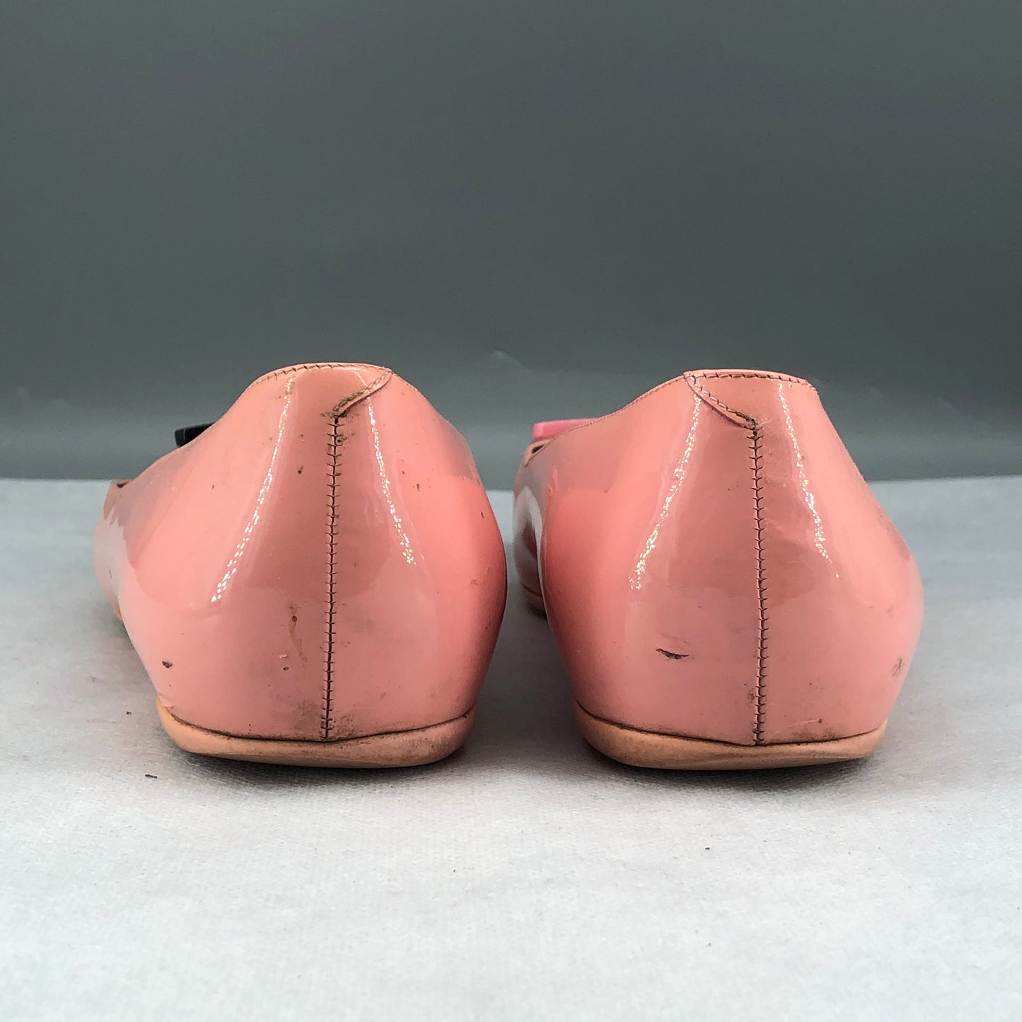 Roger Vivier Patent Leather Square Buckle Ballet Flats Size 40 Pink