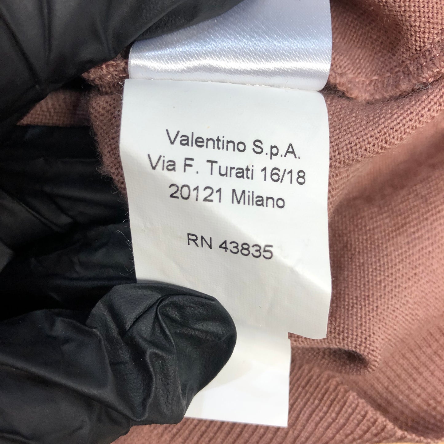 Valentino Ruffle Shoulder Turtleneck Knit Top Size XS Dusty Pink
