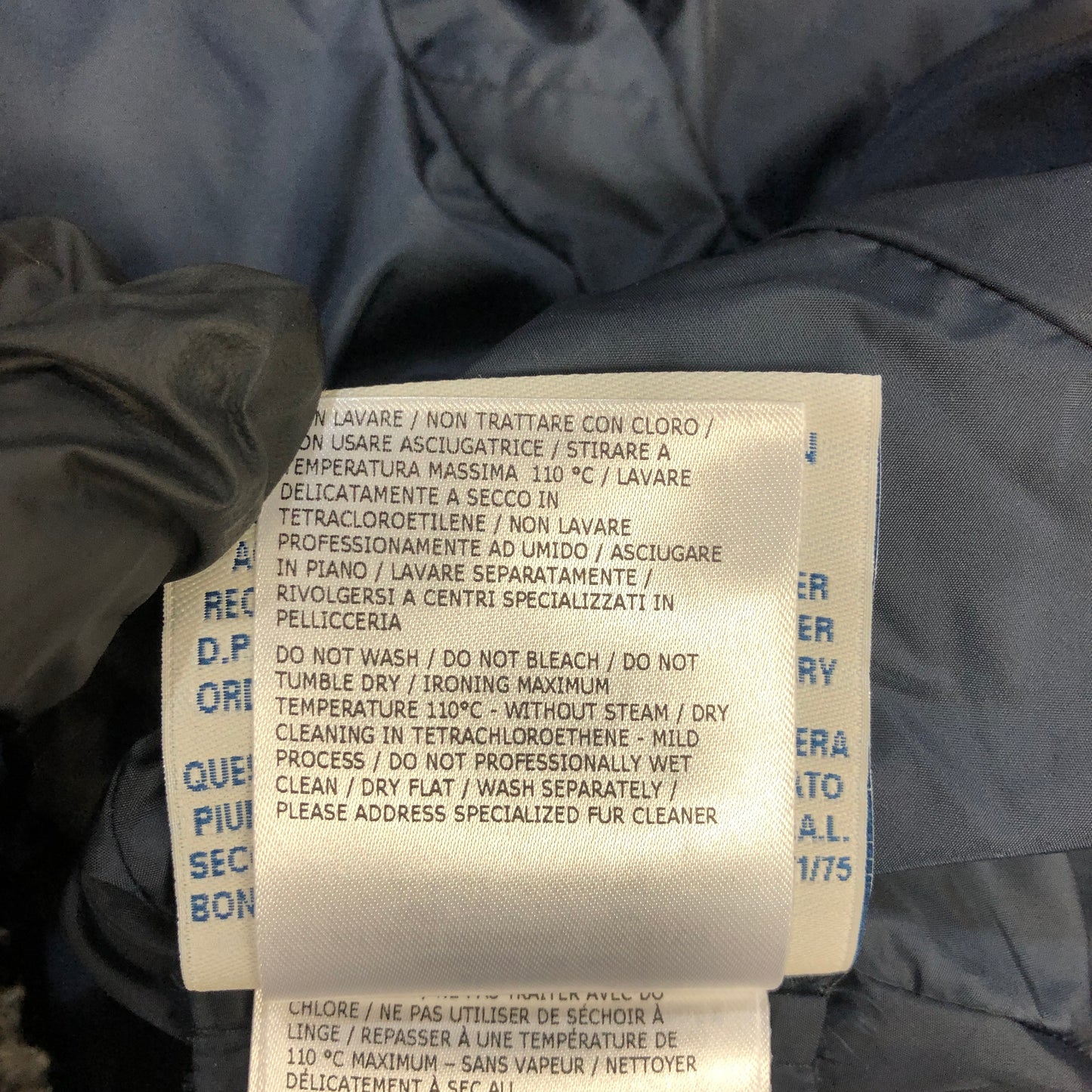 Moncler Dark Blue Quilted Down Jacket Size 00
