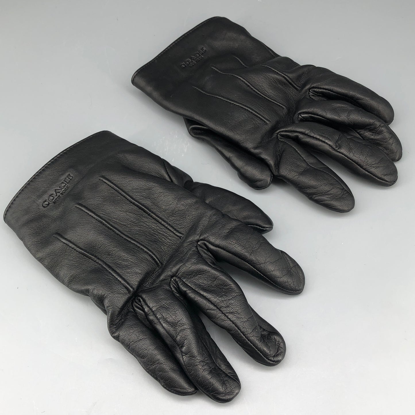 Coach Sheepskin Leather Gloves Size S Black
