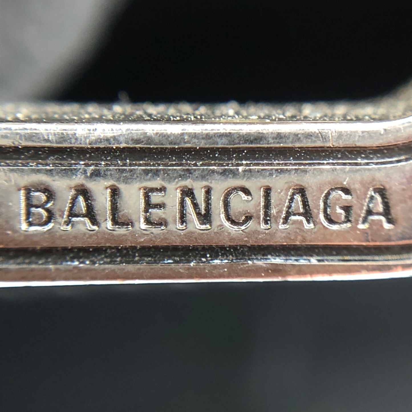 Balenciaga Silver Croc Embossed micro Hourglass Top Handle Bag
